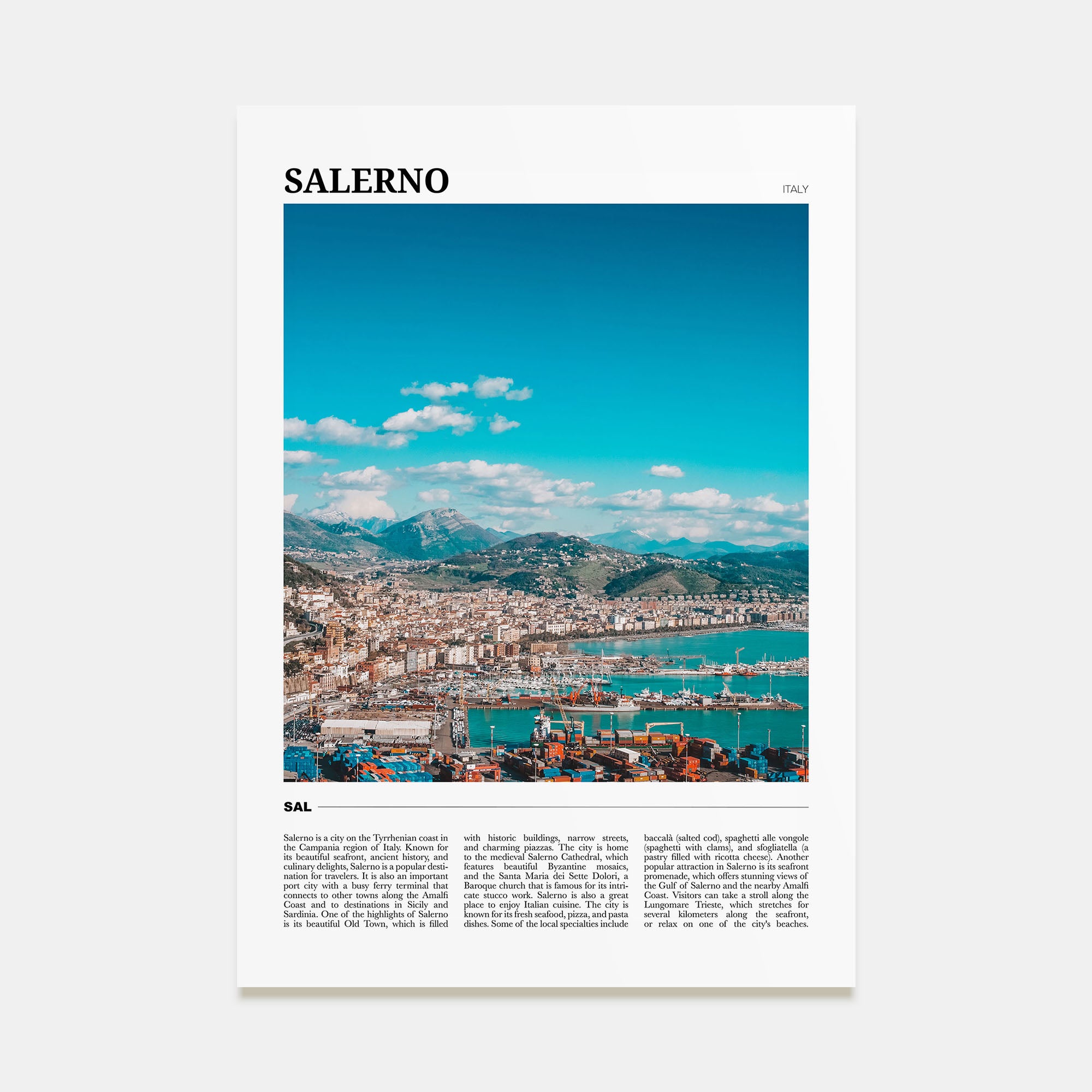 Salerno Travel Color Poster