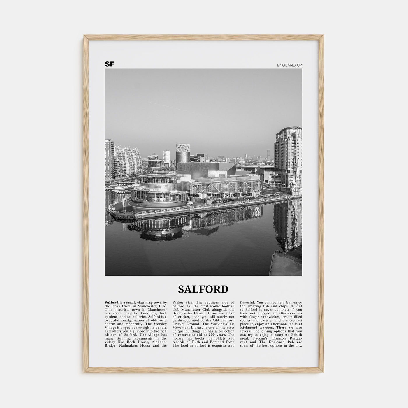 Salford Travel B&W Poster