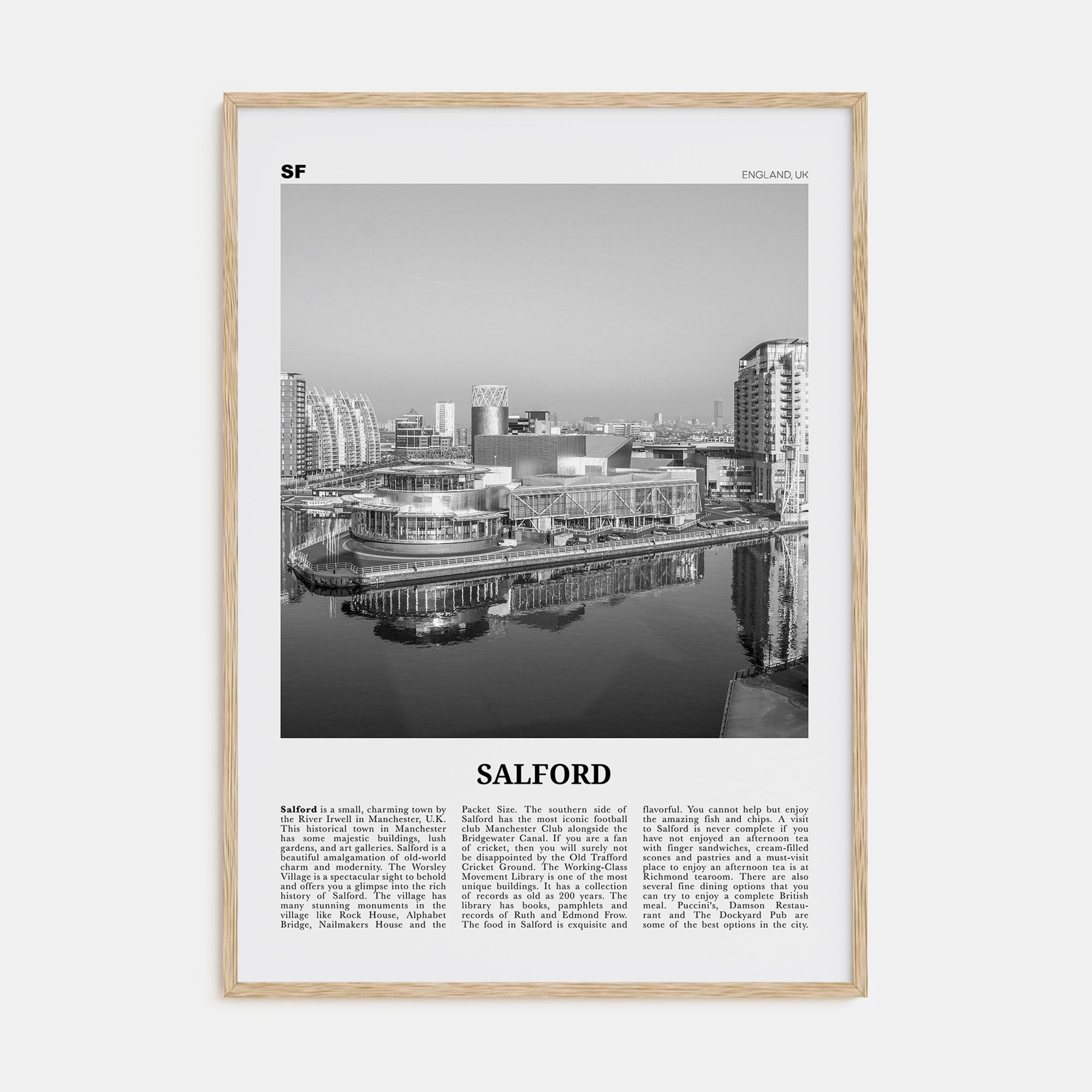 Salford Travel B&W Poster