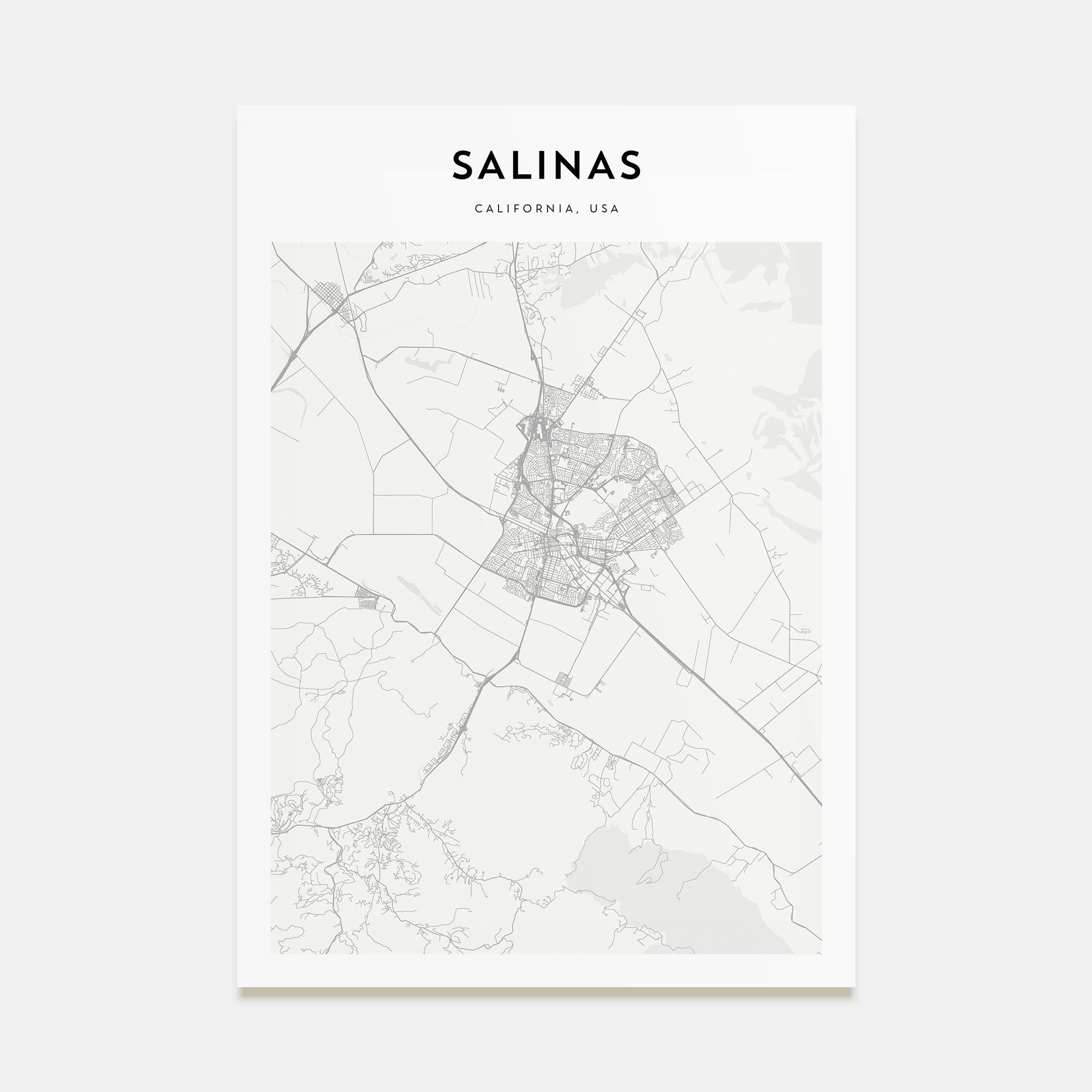 Salinas Map Portrait Poster