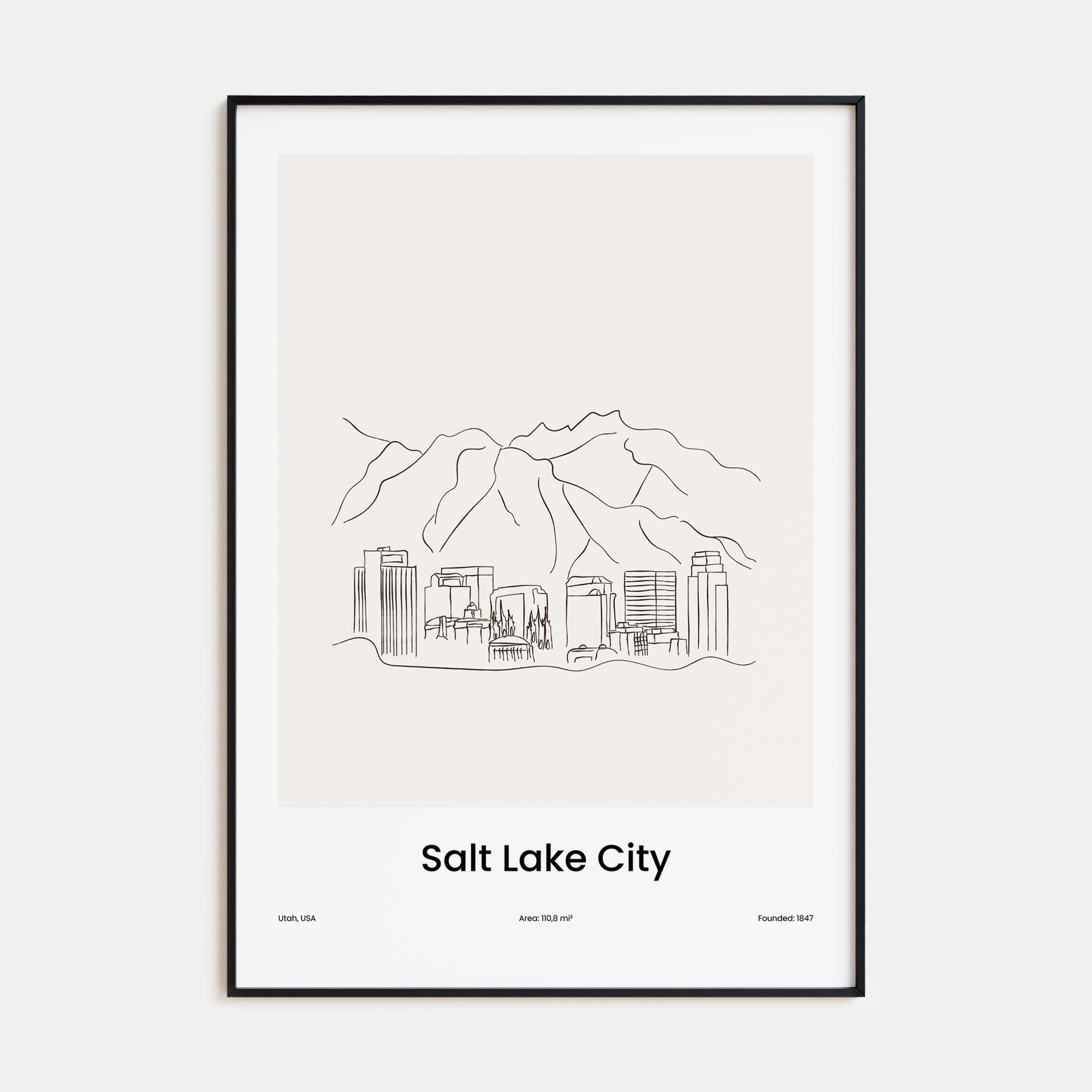 Salt Lake City Drawn Poster