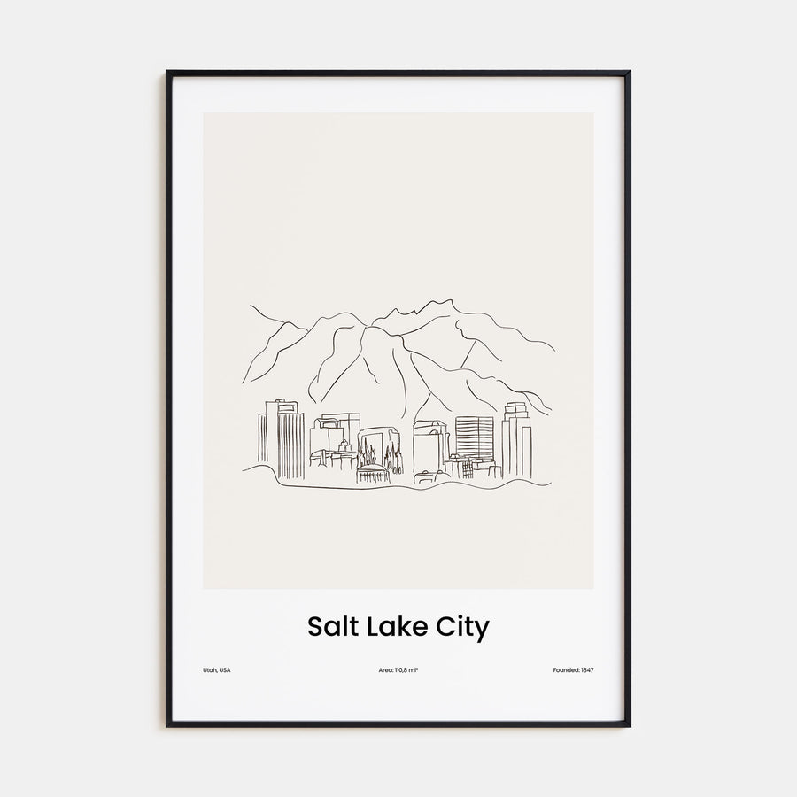 Salt Lake City Drawn Poster