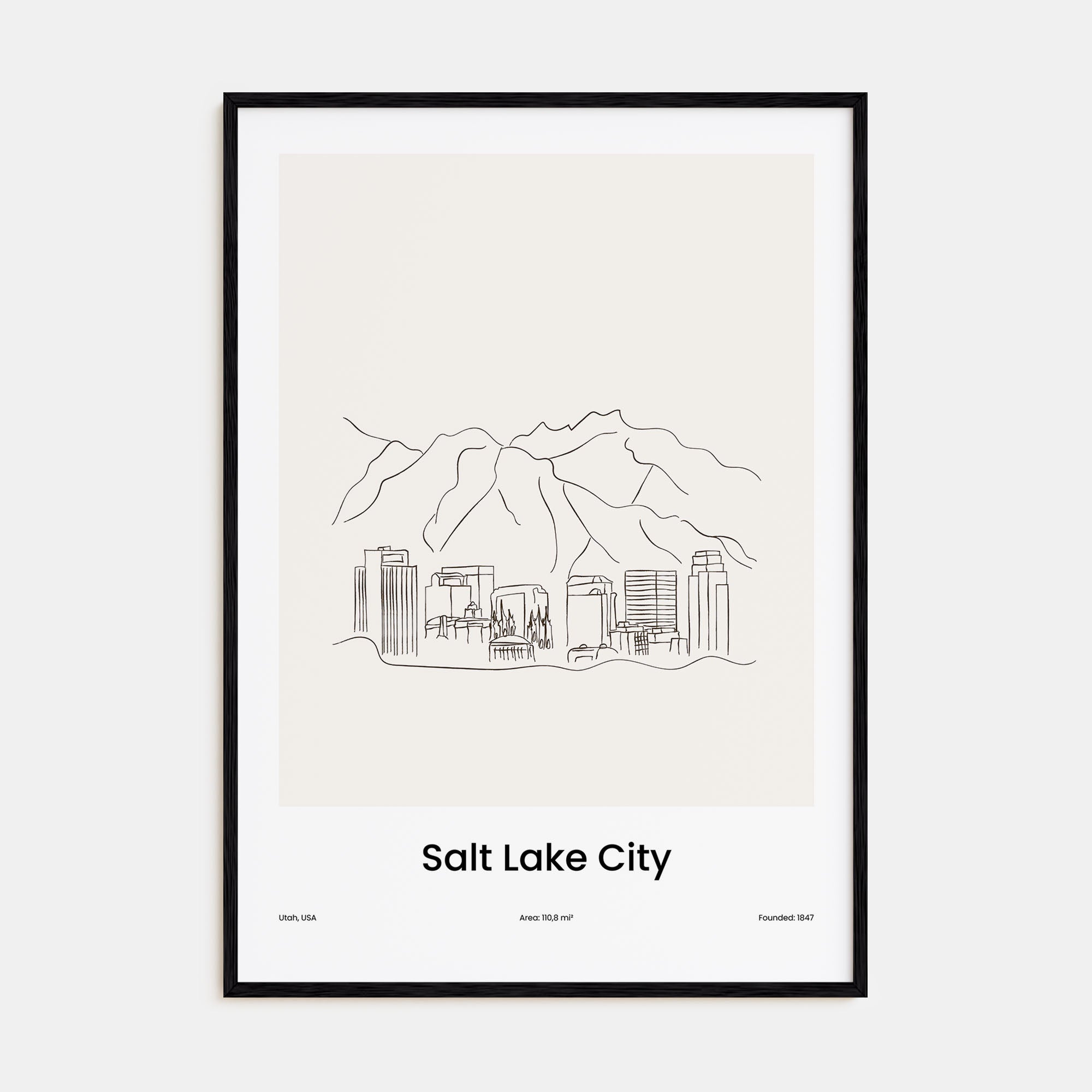 Salt Lake City Drawn Poster