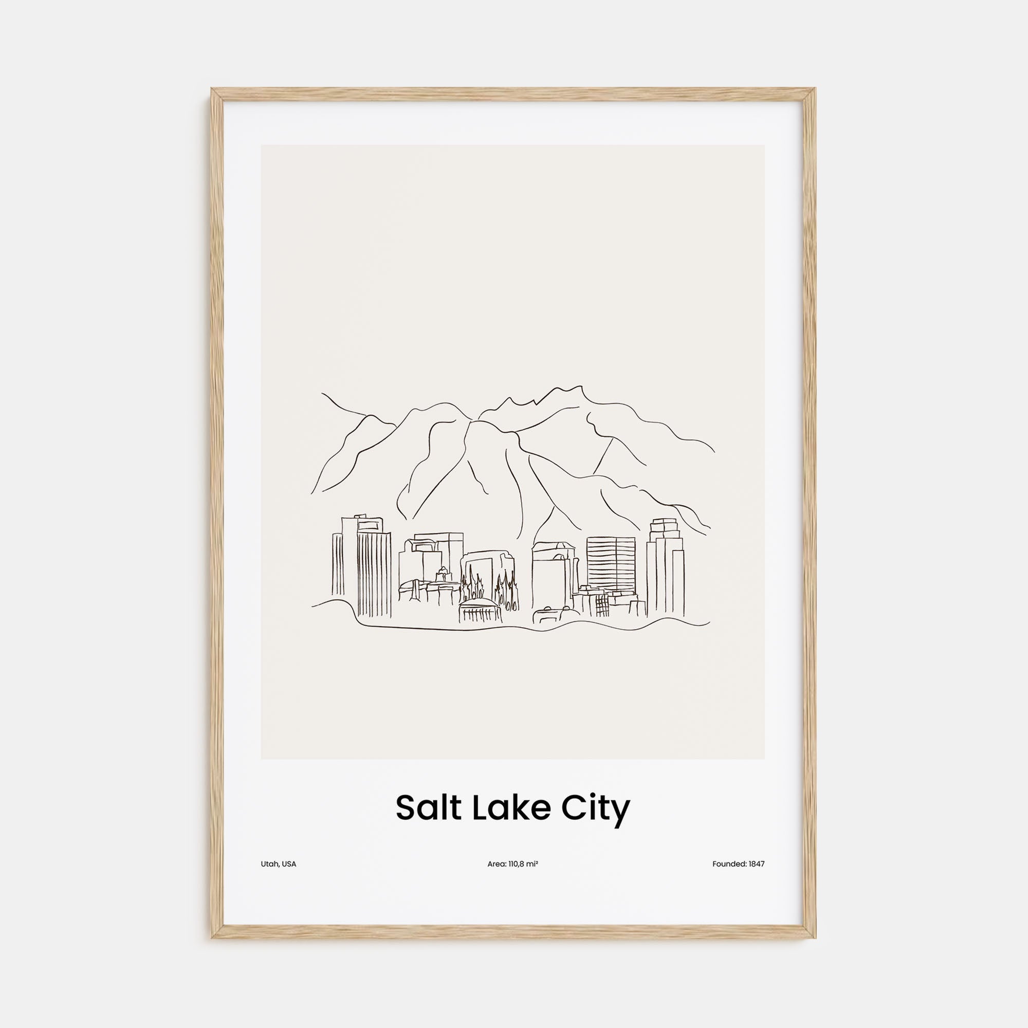 Salt Lake City Drawn Poster