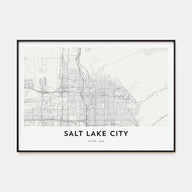 Salt Lake City Map Landscape Poster