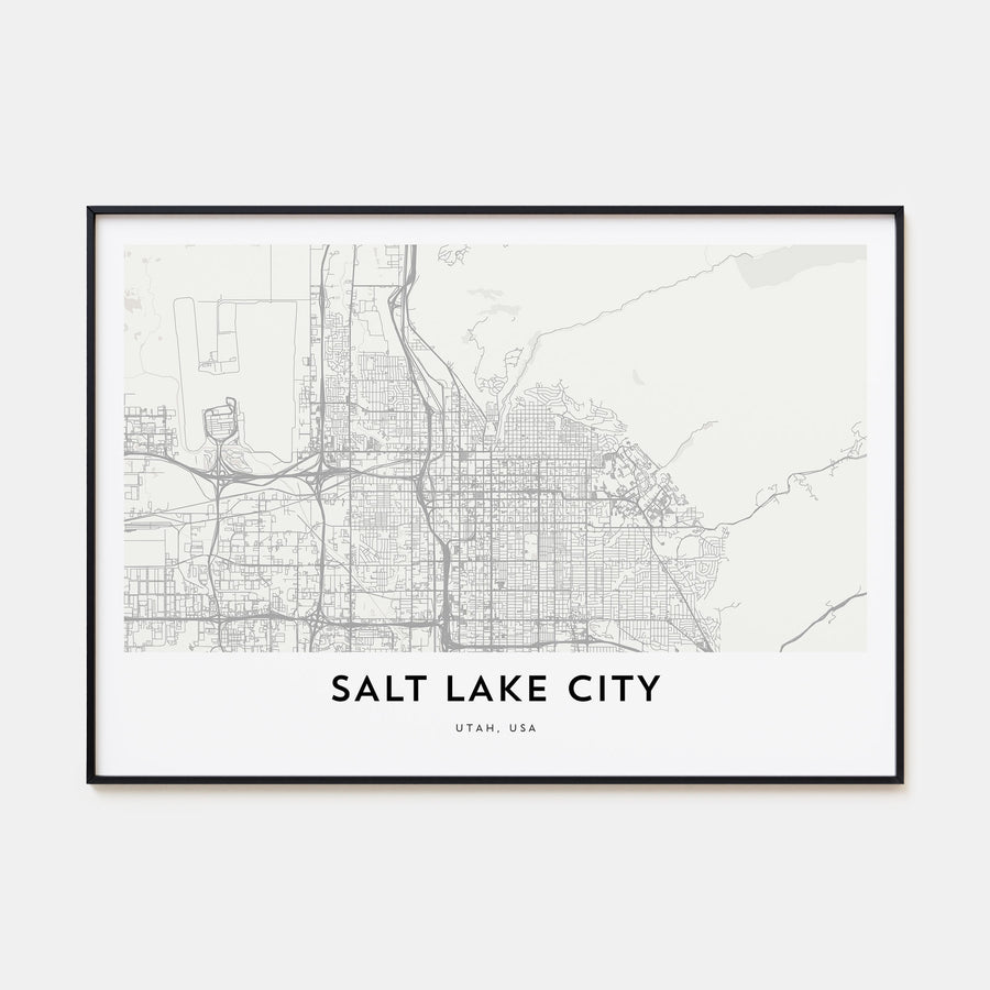 Salt Lake City Map Landscape Poster