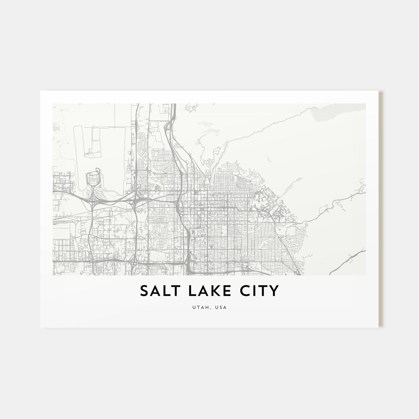 Salt Lake City Map Landscape Poster