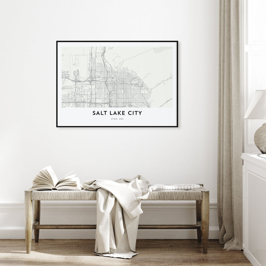 Salt Lake City Map Landscape Poster