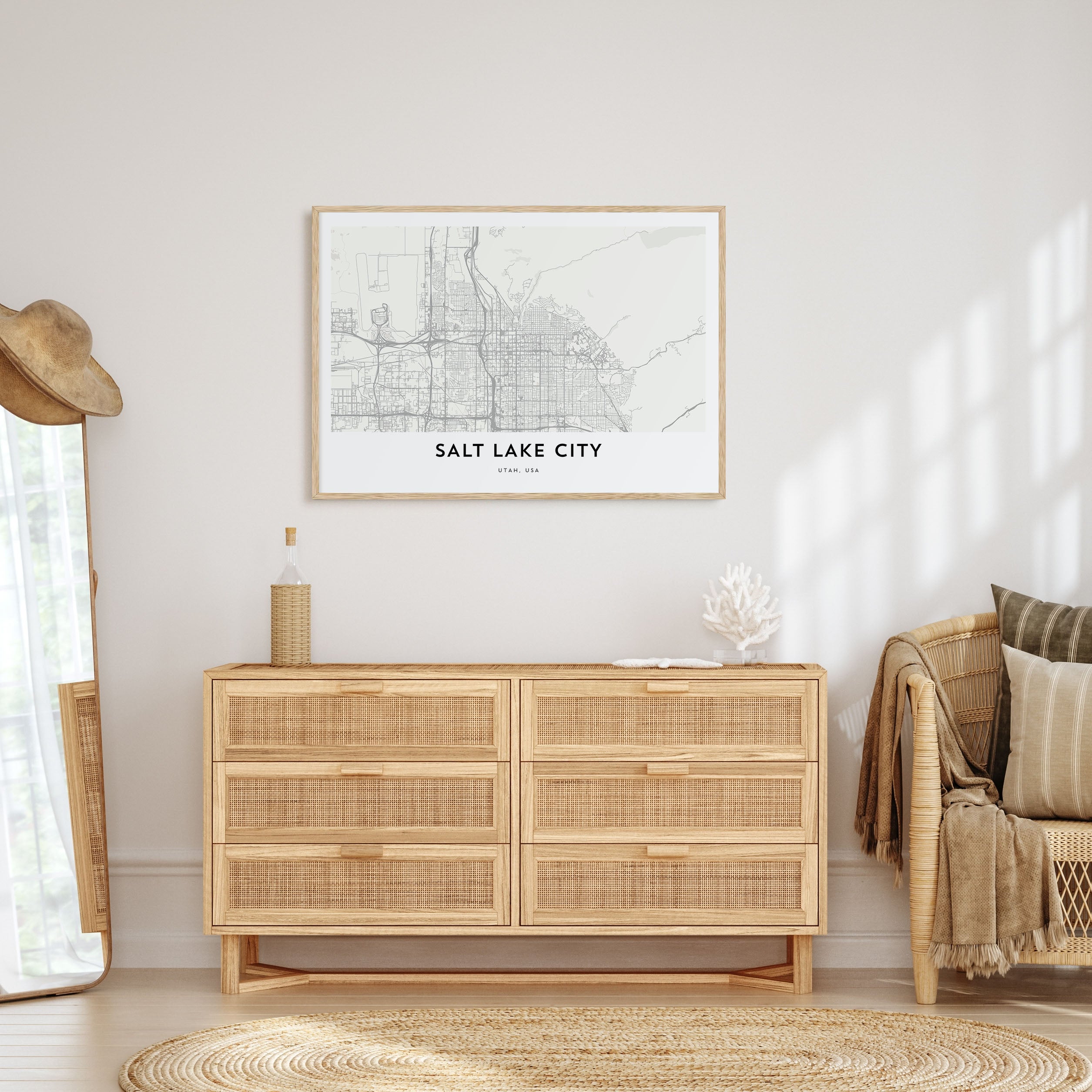 Salt Lake City Map Landscape Poster