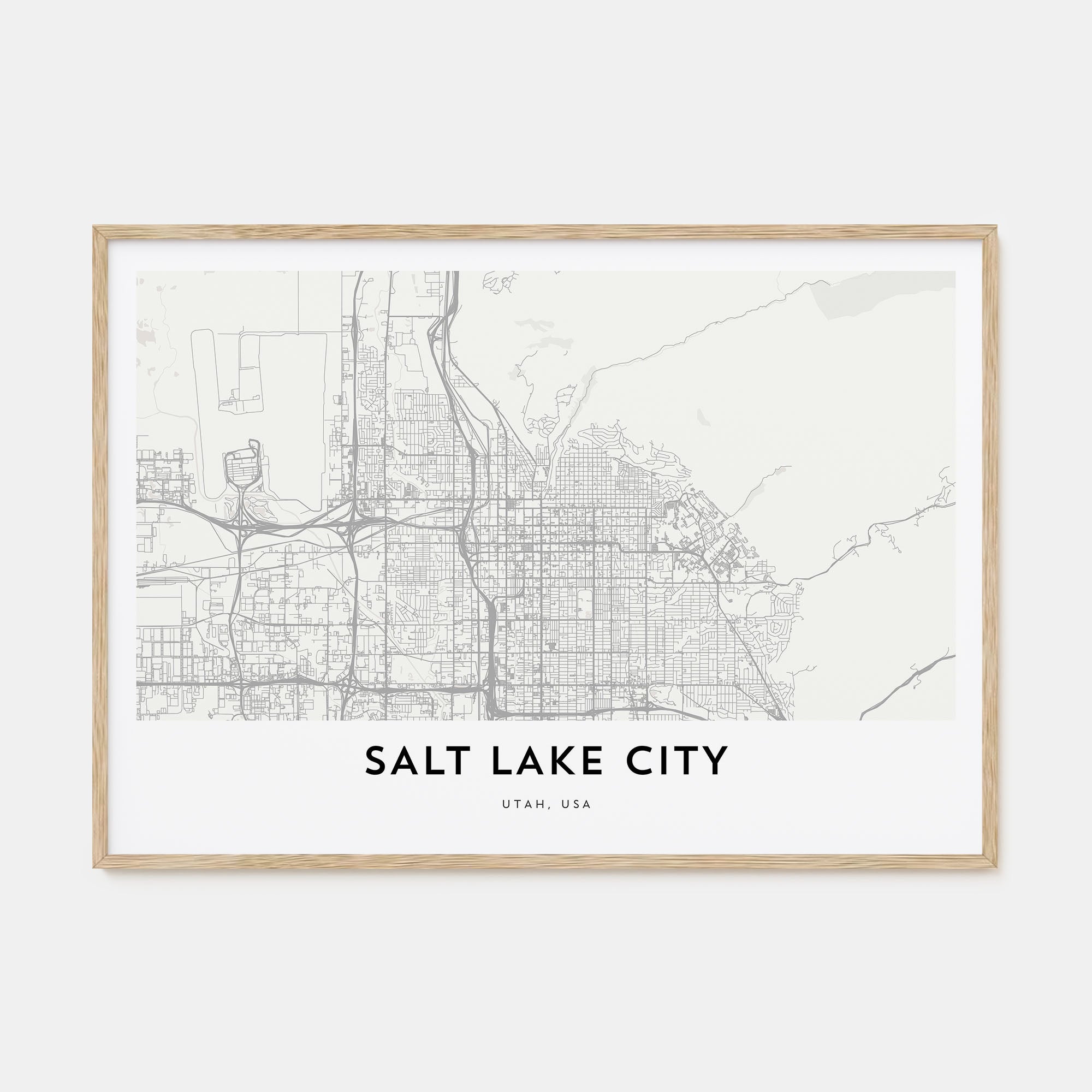 Salt Lake City Map Landscape Poster