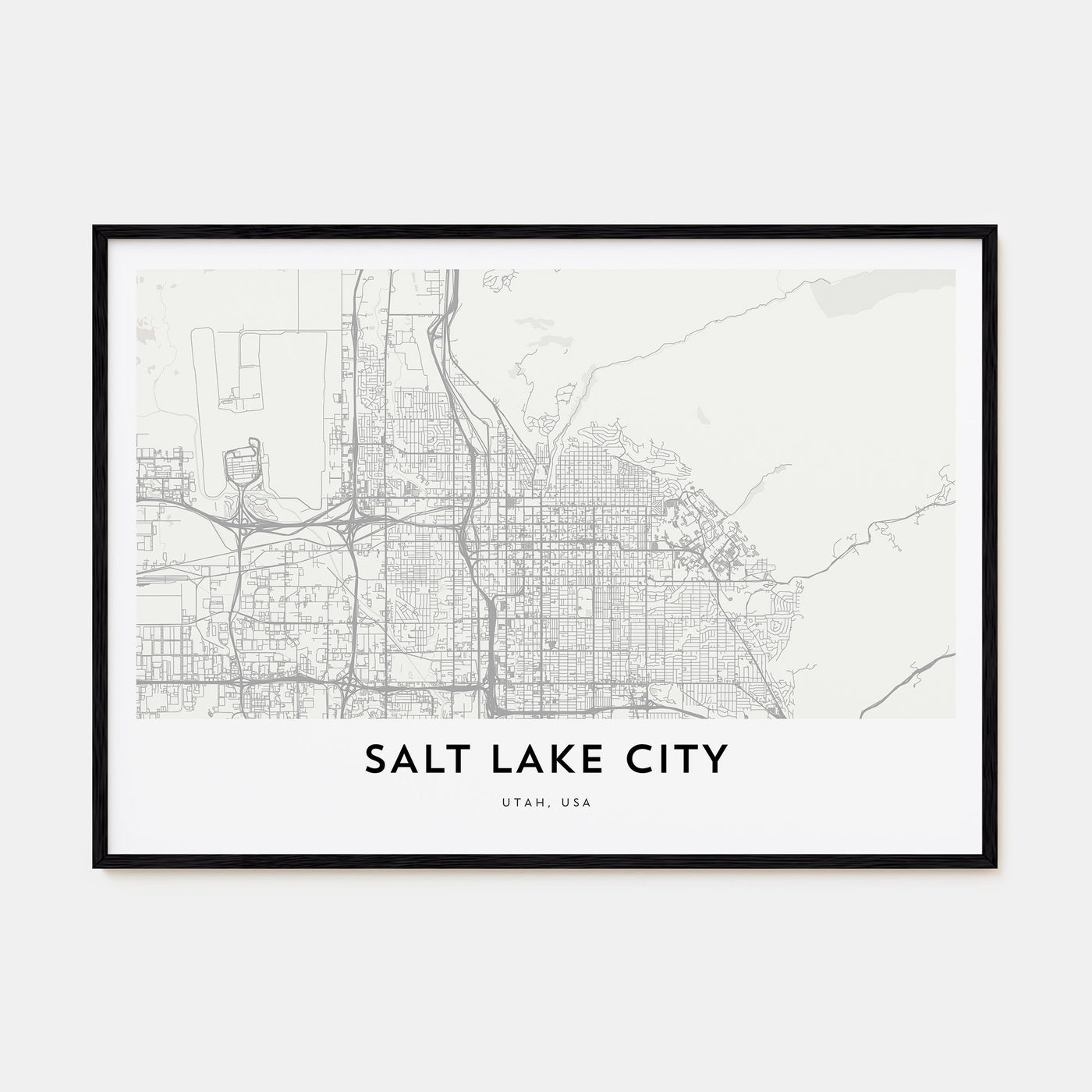 Salt Lake City Map Landscape Poster