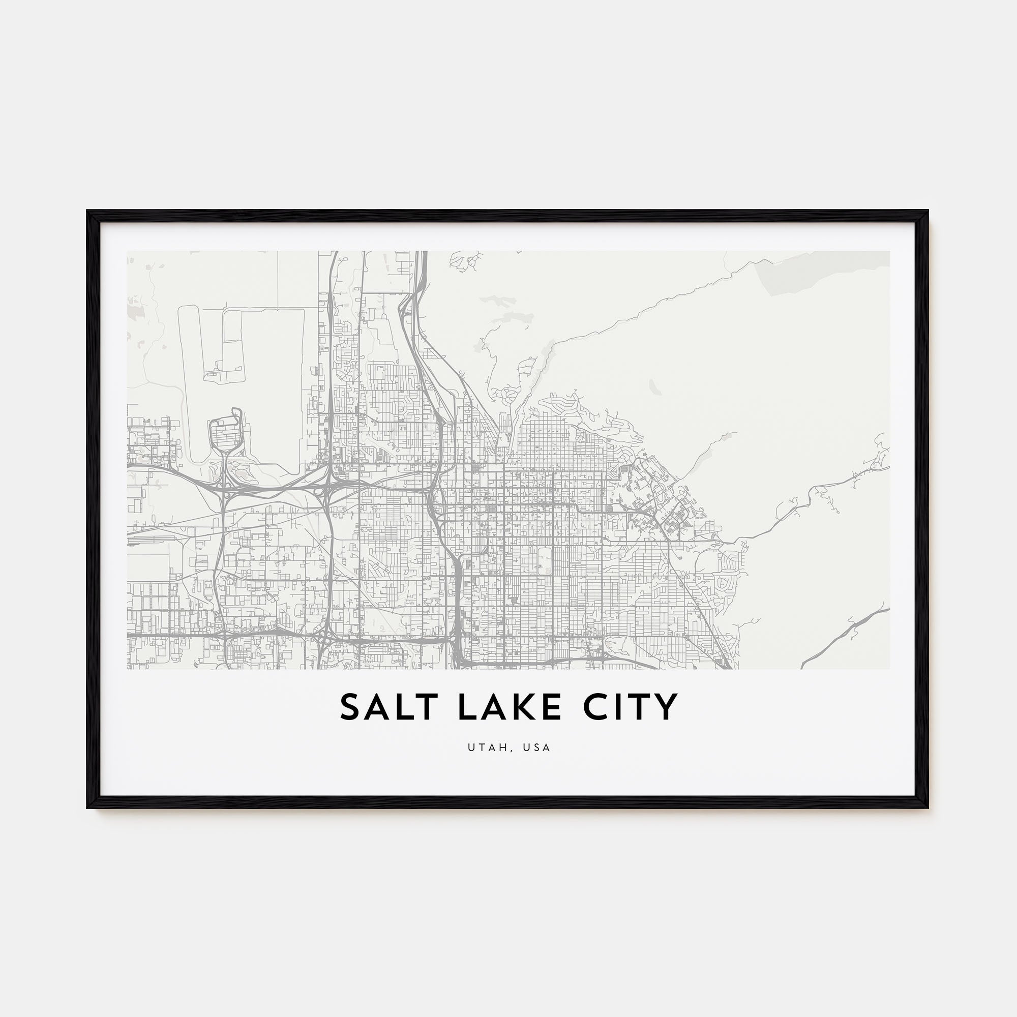 Salt Lake City Map Landscape Poster