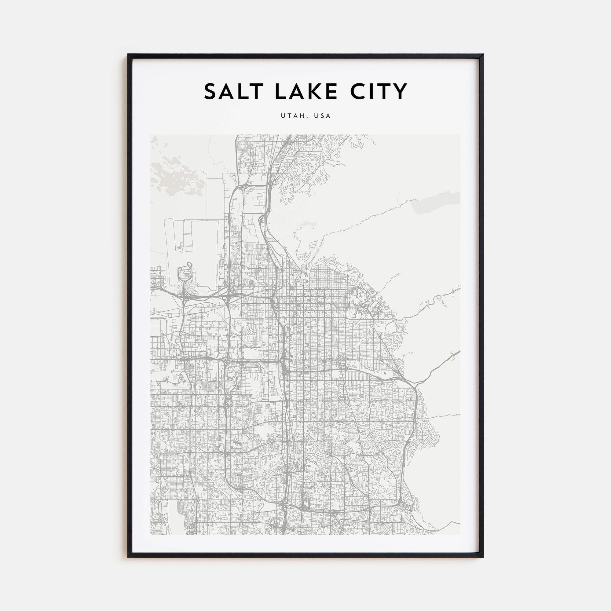 Salt Lake City Map Portrait Poster