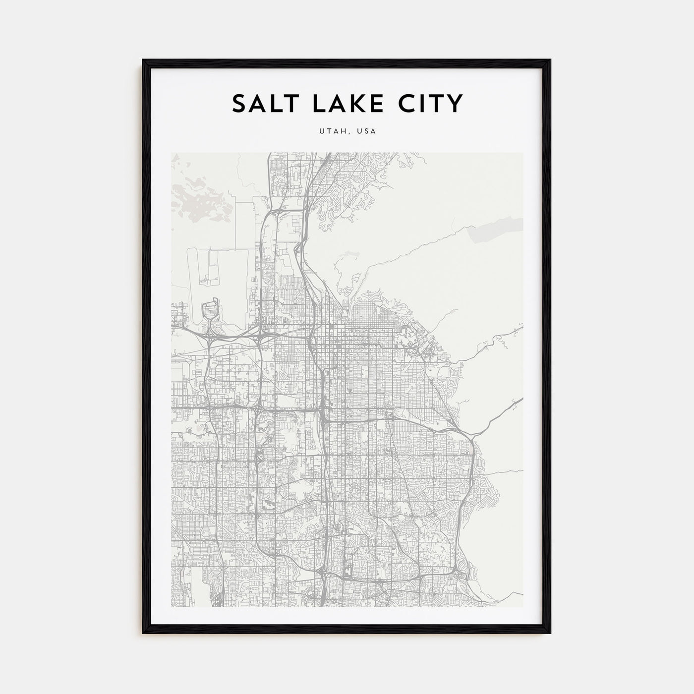Salt Lake City Map Portrait Poster