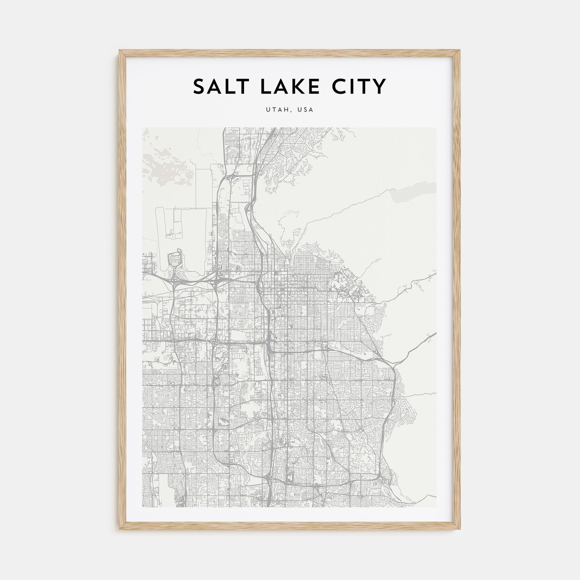 Salt Lake City Map Portrait Poster