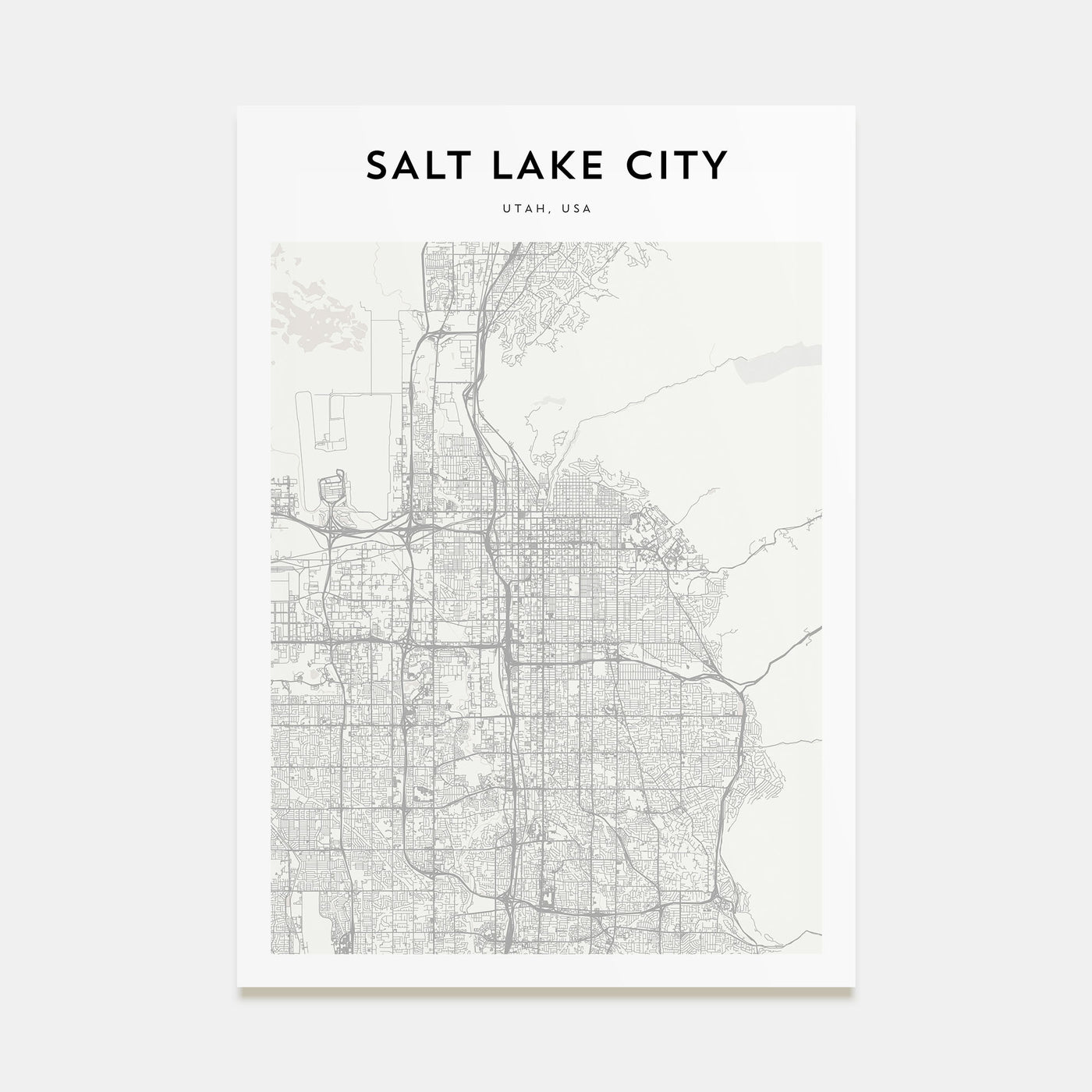 Salt Lake City Map Portrait Poster