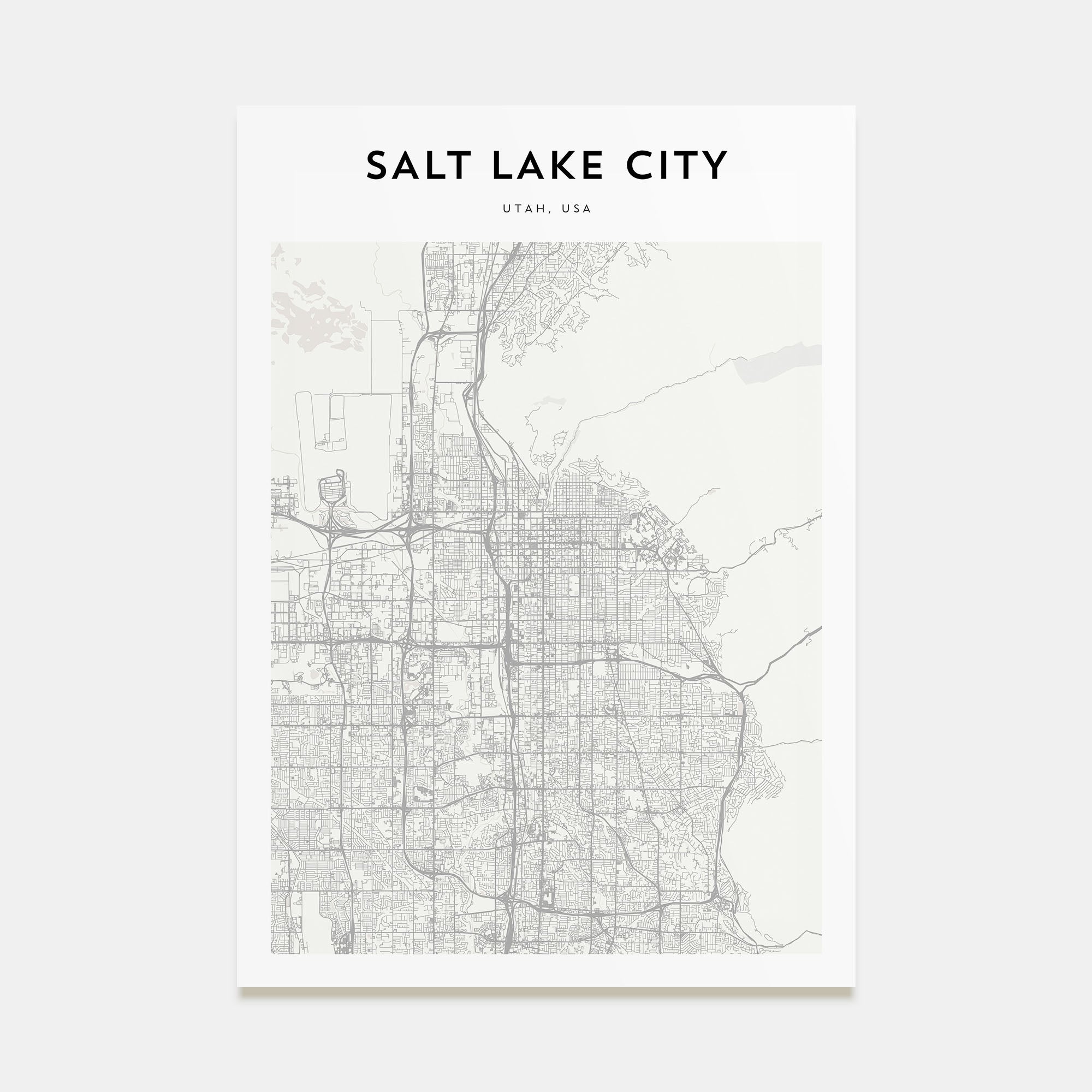 Salt Lake City Map Portrait Poster