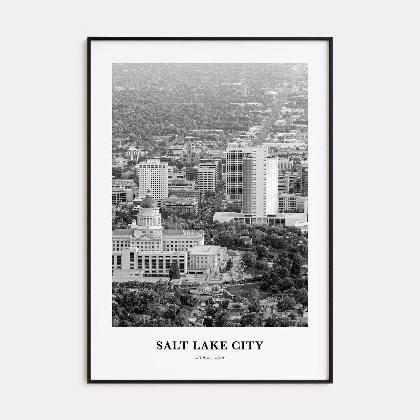 Salt Lake City Portrait B&W No 1 Poster
