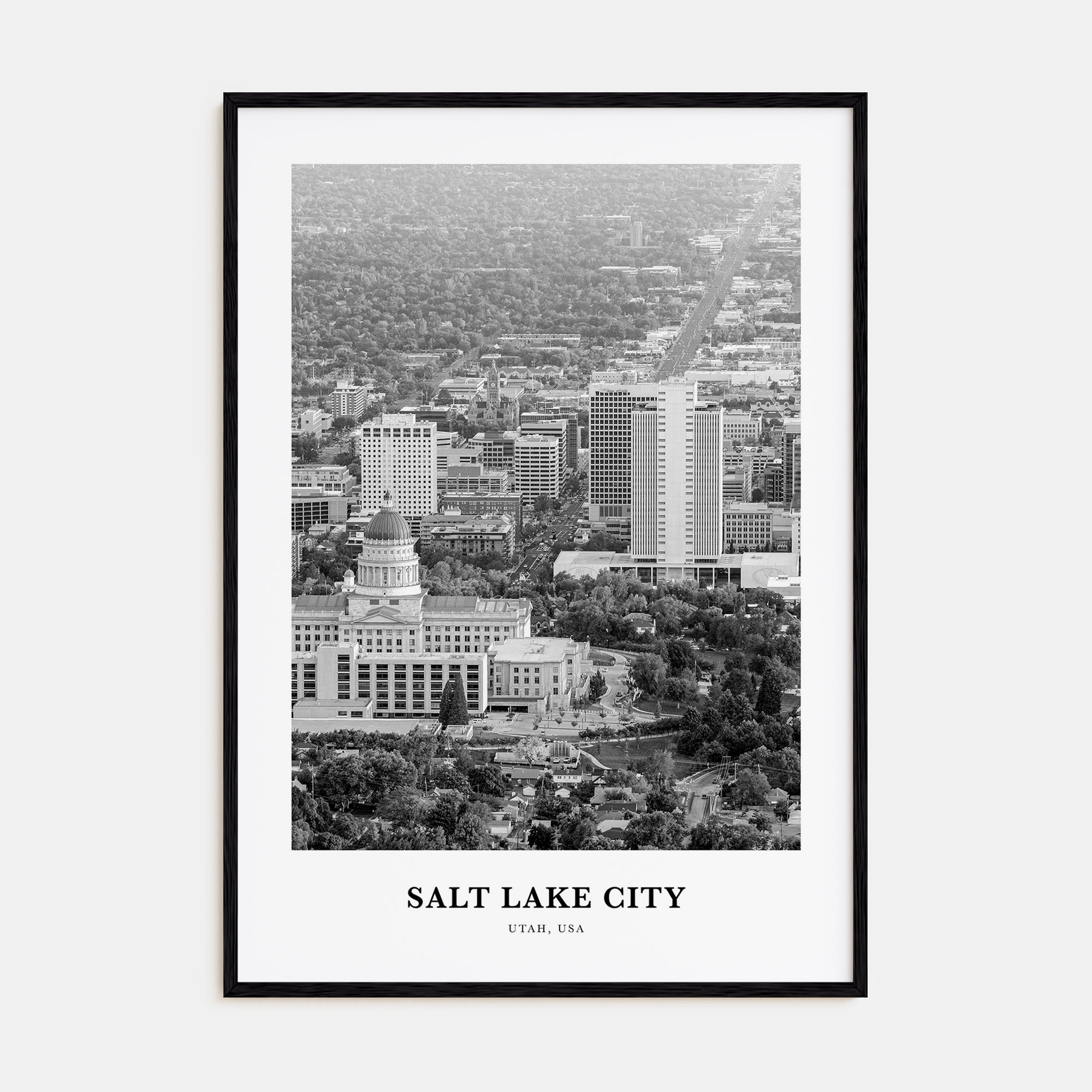 Salt Lake City Portrait B&W No 1 Poster