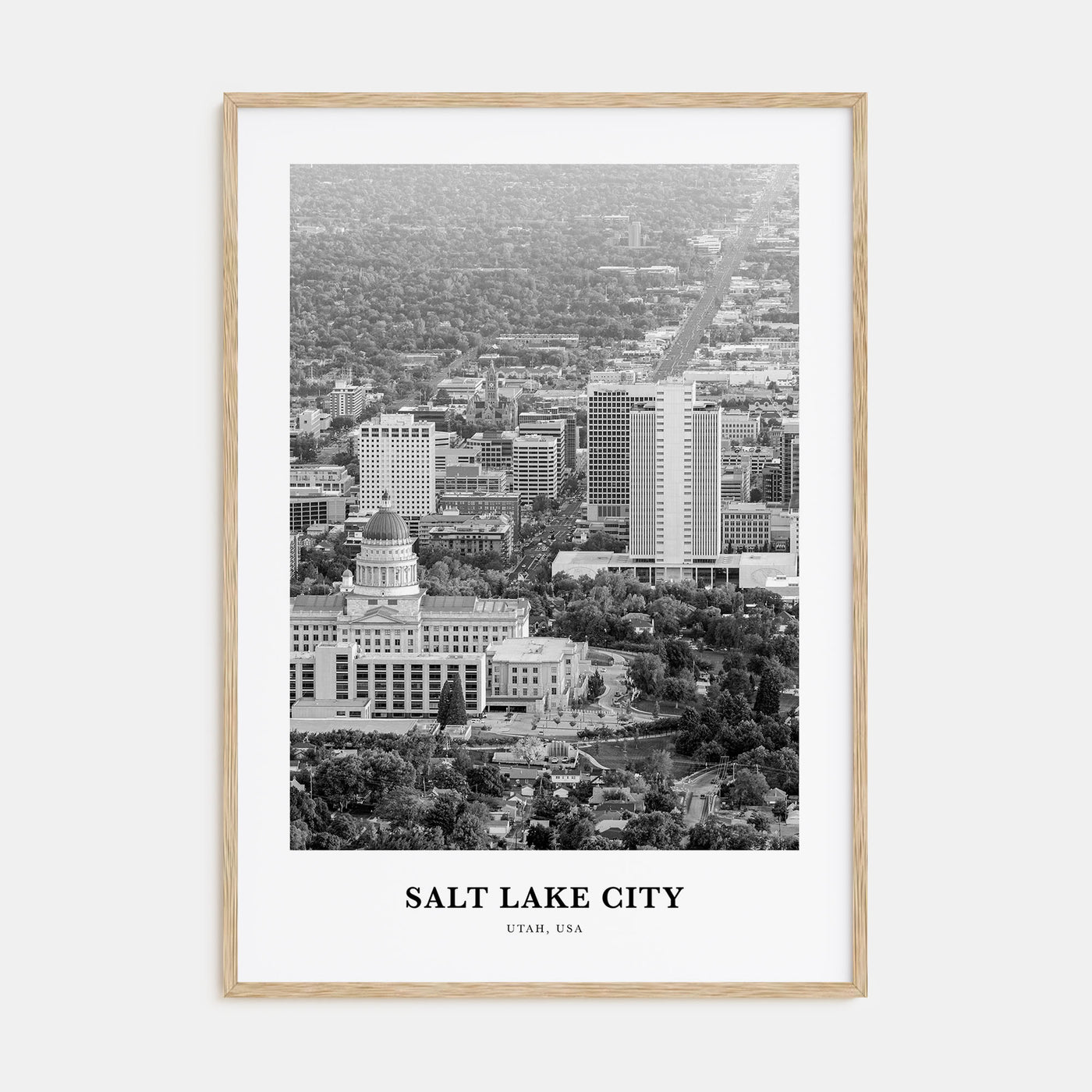 Salt Lake City Portrait B&W No 1 Poster