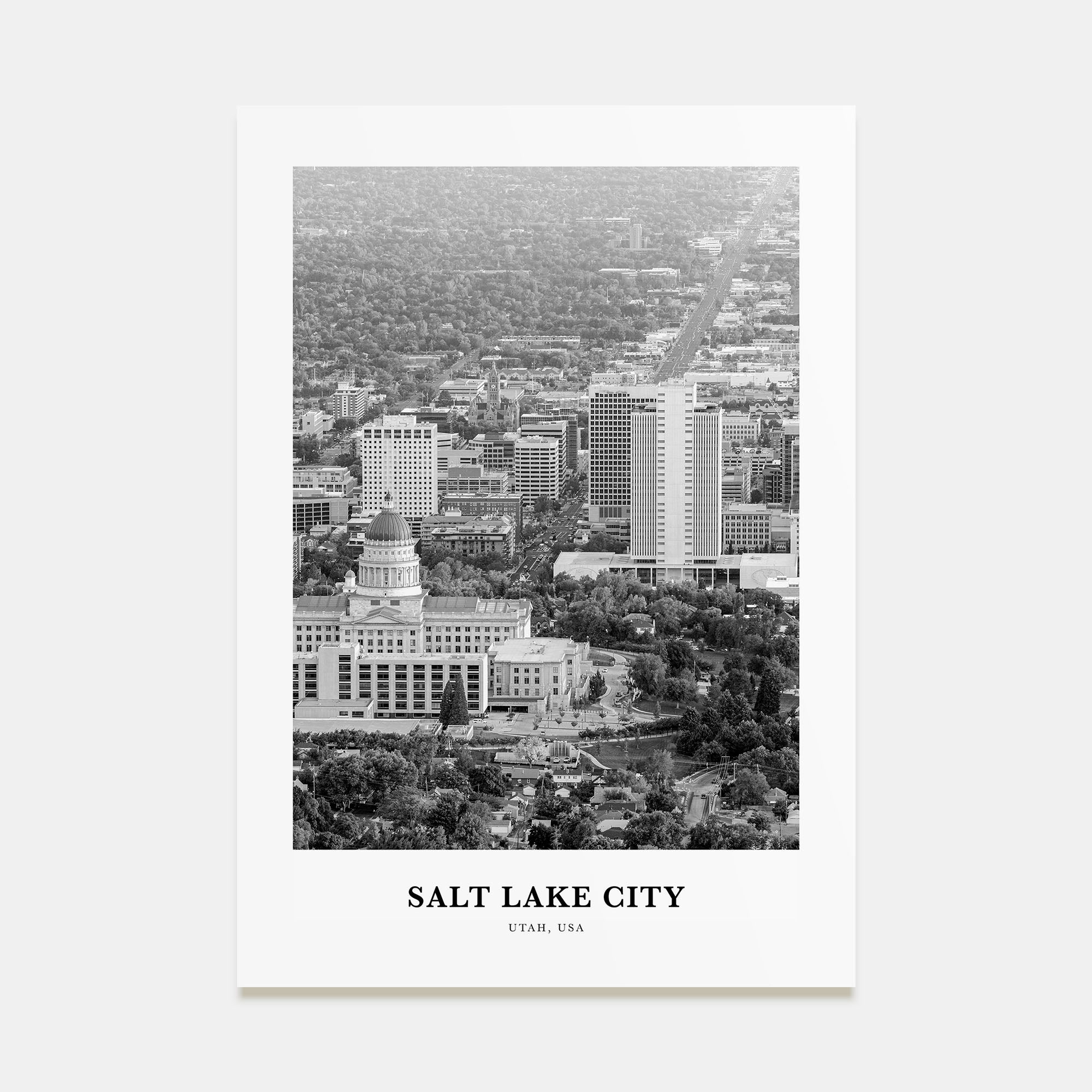 Salt Lake City Portrait B&W No 1 Poster