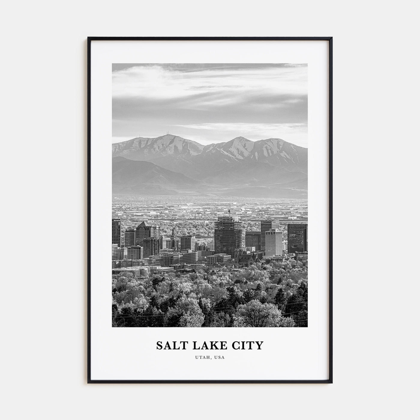 Salt Lake City Portrait B&W No 2 Poster