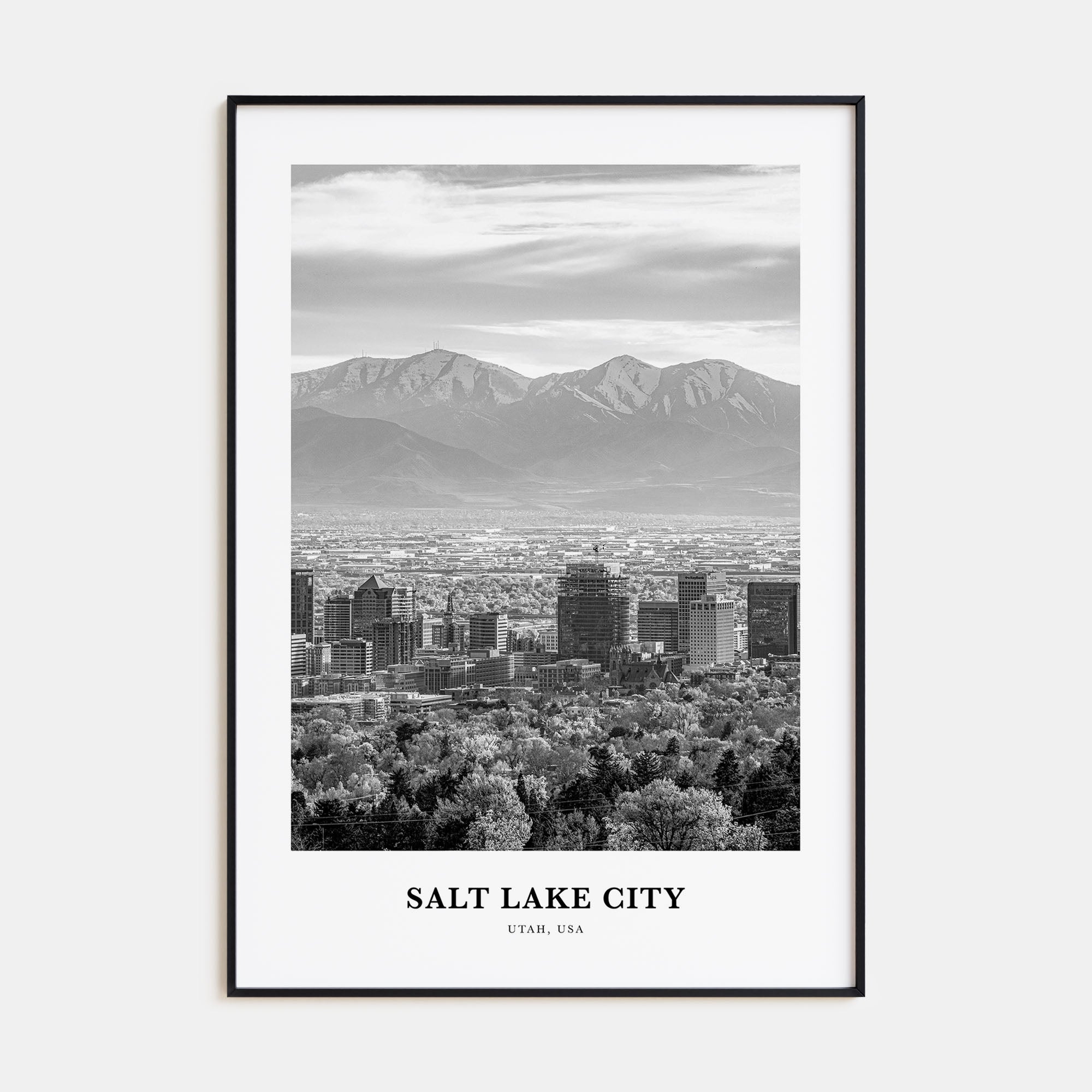 Salt Lake City Portrait B&W No 2 Poster