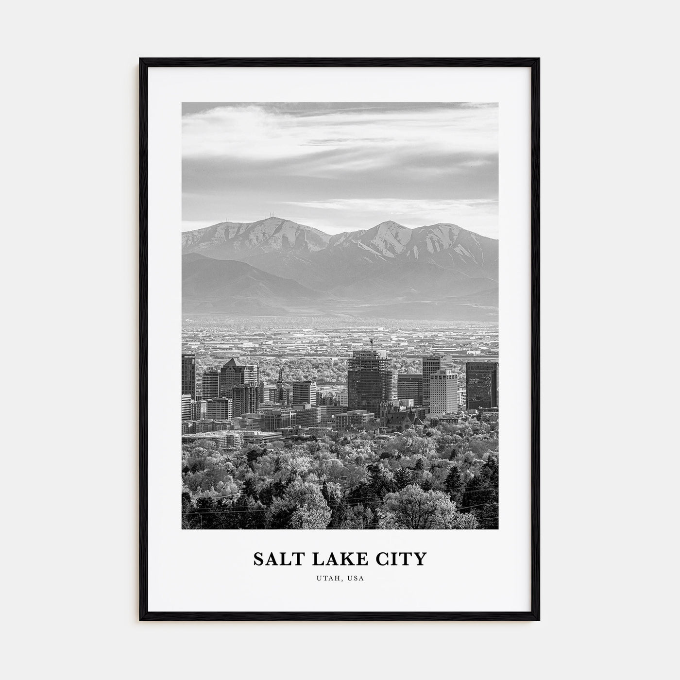 Salt Lake City Portrait B&W No 2 Poster