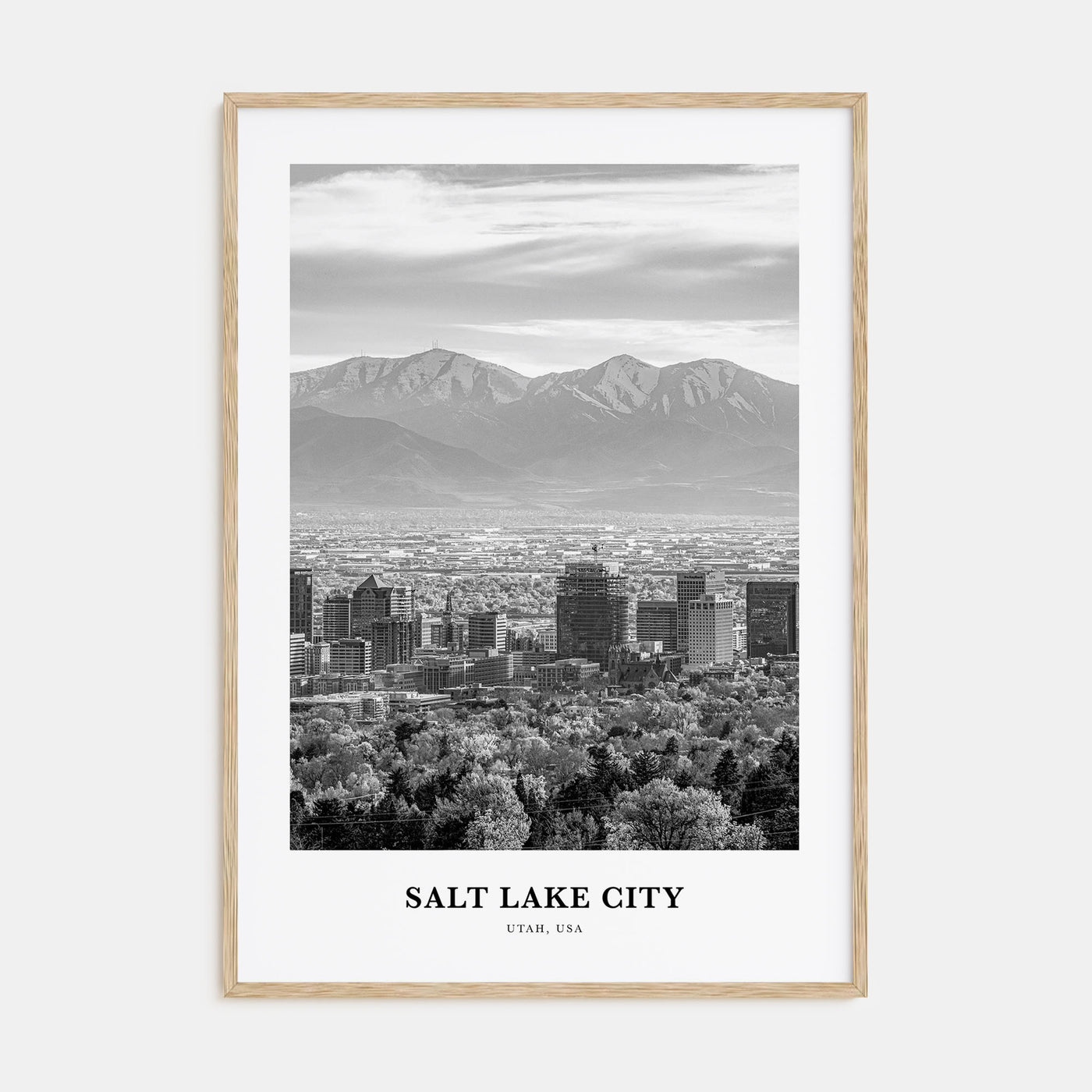 Salt Lake City Portrait B&W No 2 Poster