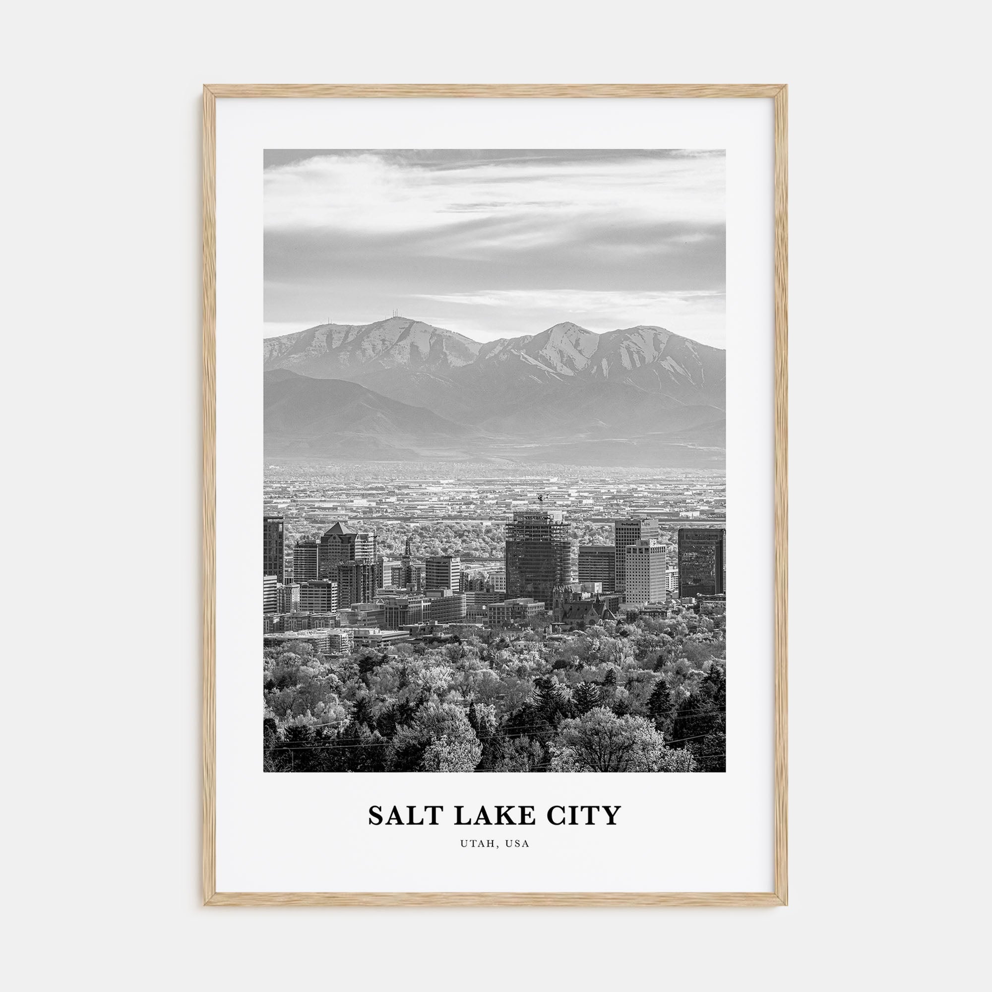 Salt Lake City Portrait B&W No 2 Poster