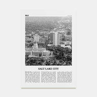Salt Lake City Travel B&W No 2 Poster