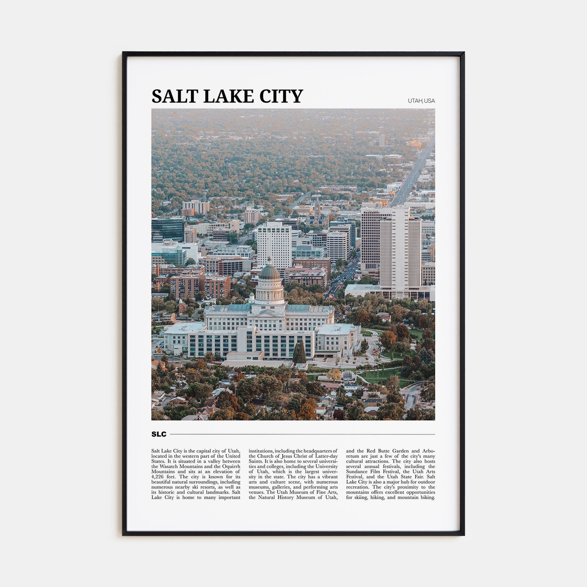 Salt Lake City Travel Color Poster