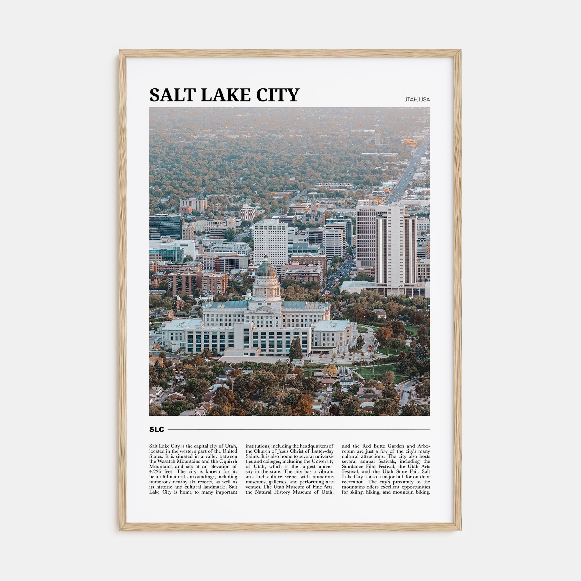 Salt Lake City Travel Color Poster