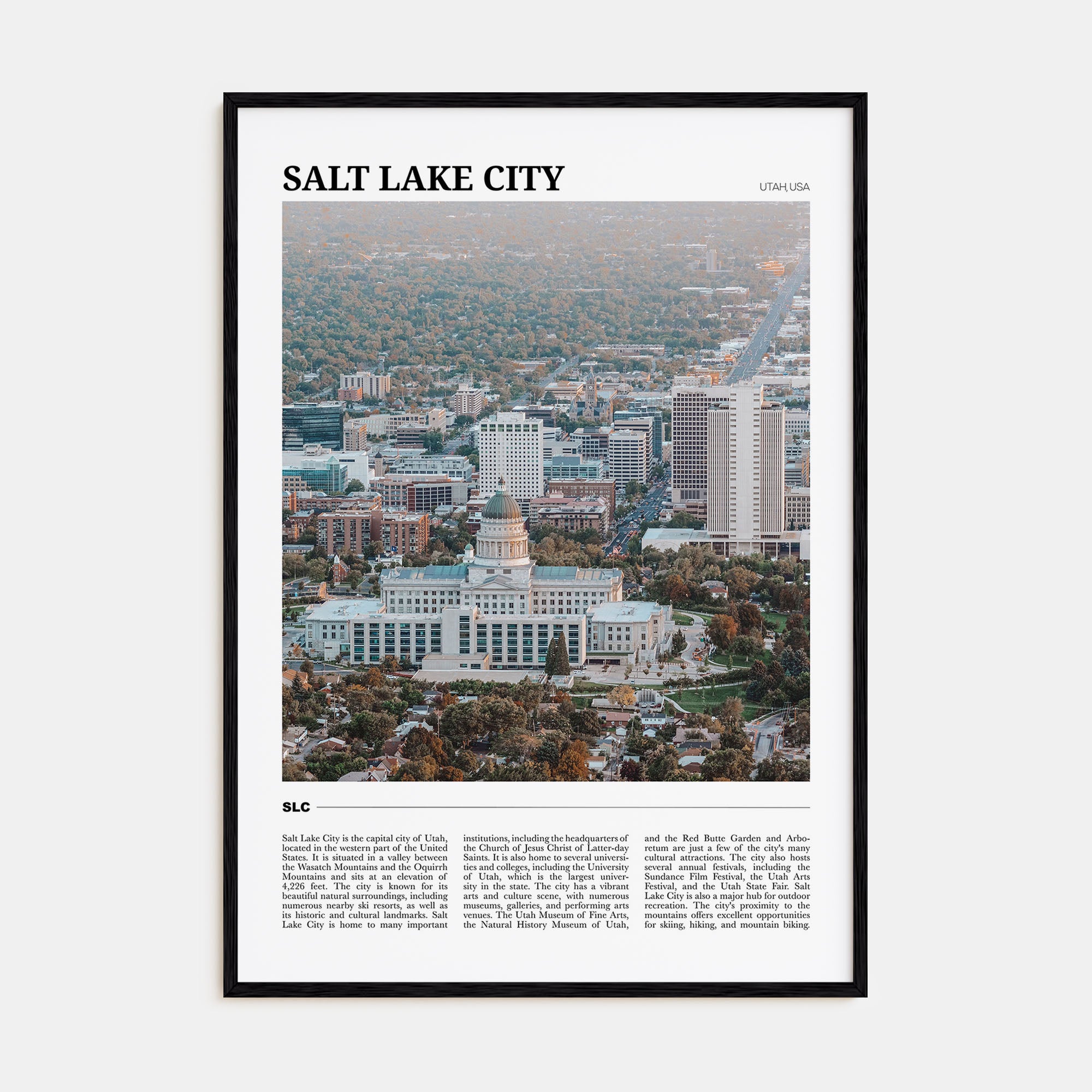 Salt Lake City Travel Color Poster