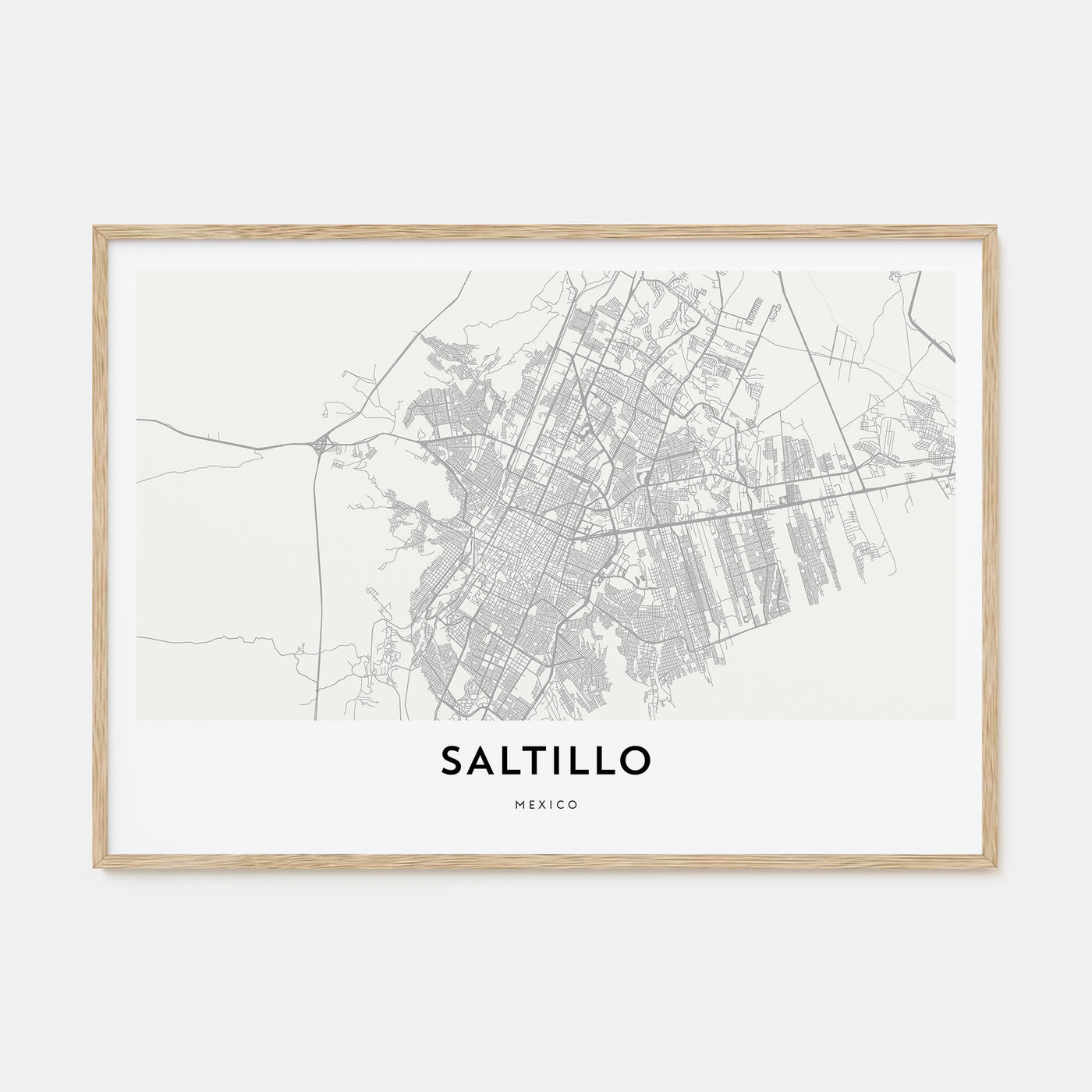 Saltillo Map Landscape Poster