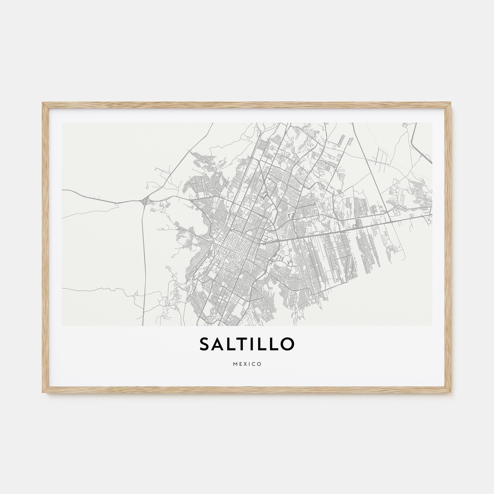 Saltillo Map Landscape Poster