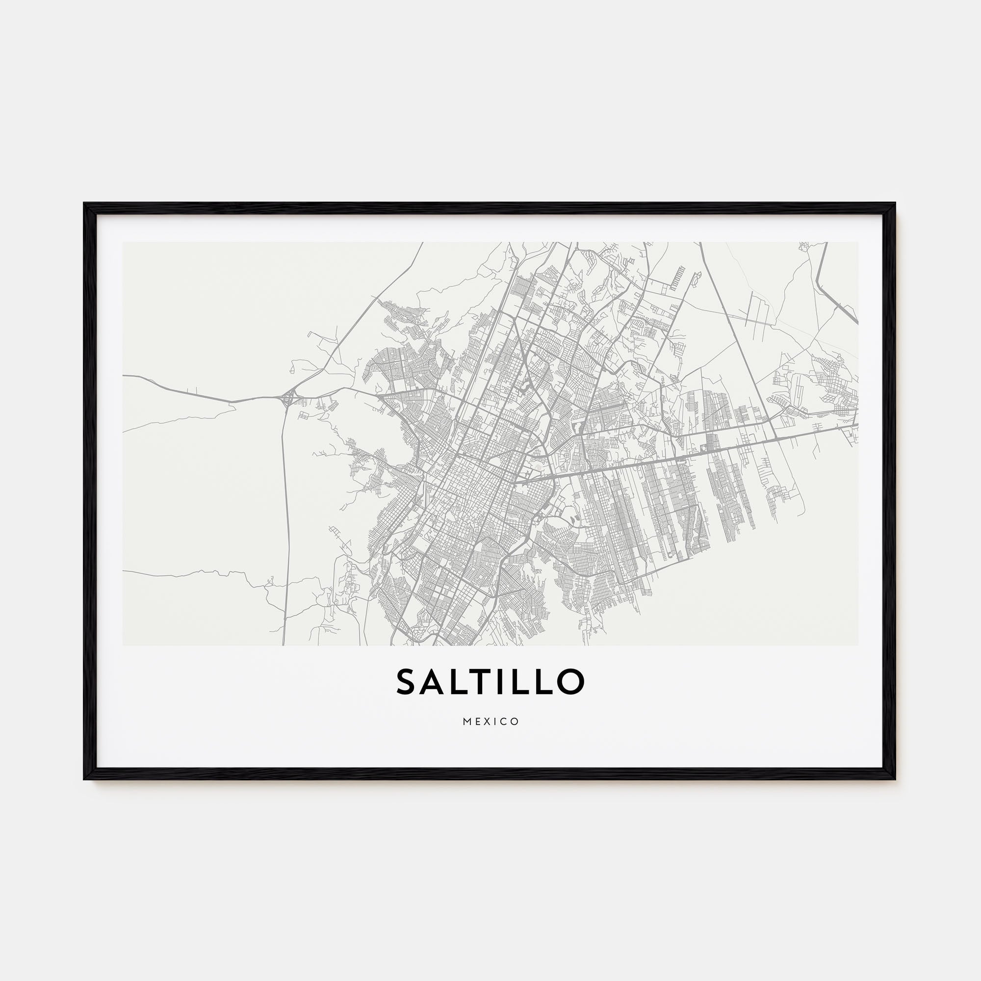 Saltillo Map Landscape Poster