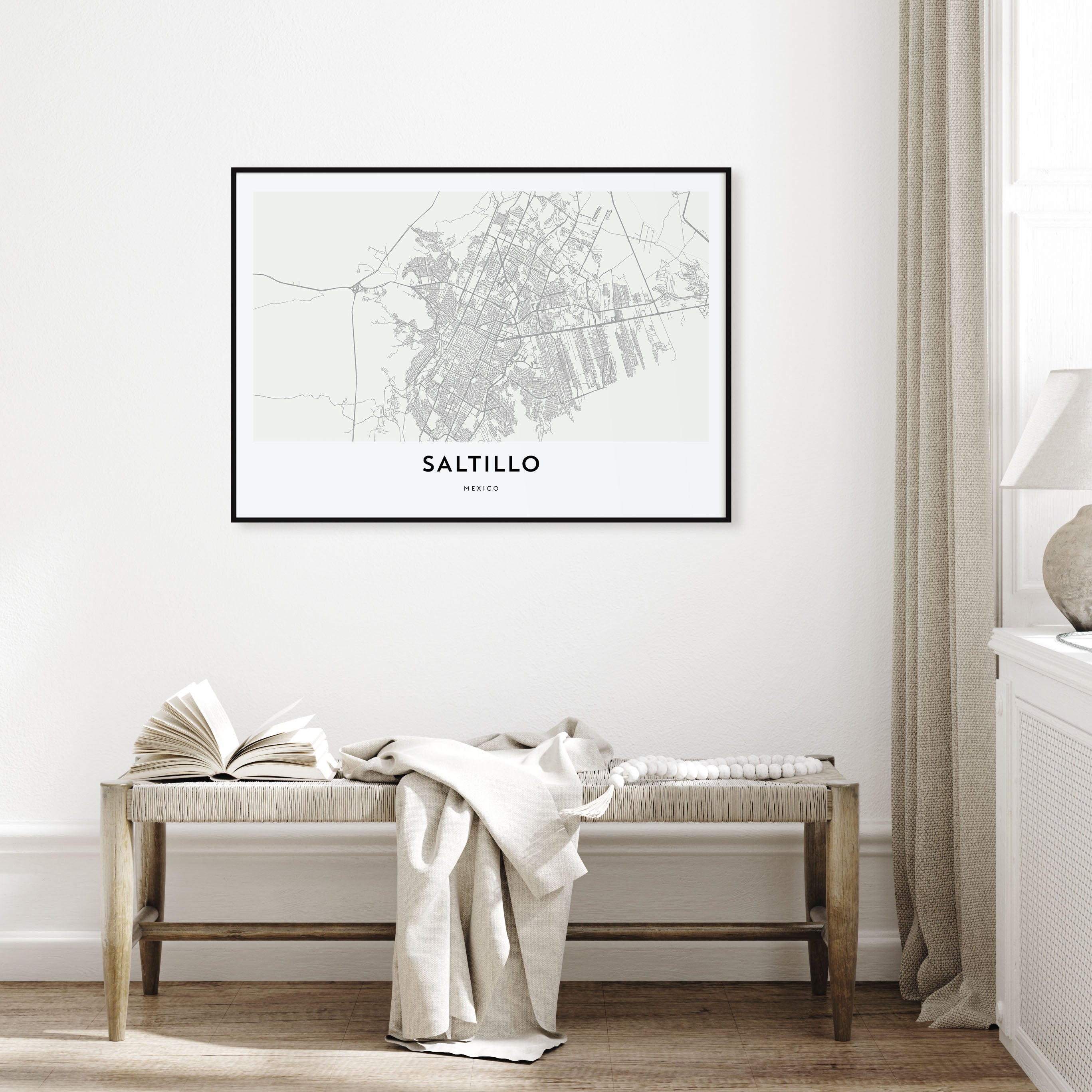 Saltillo Map Landscape Poster
