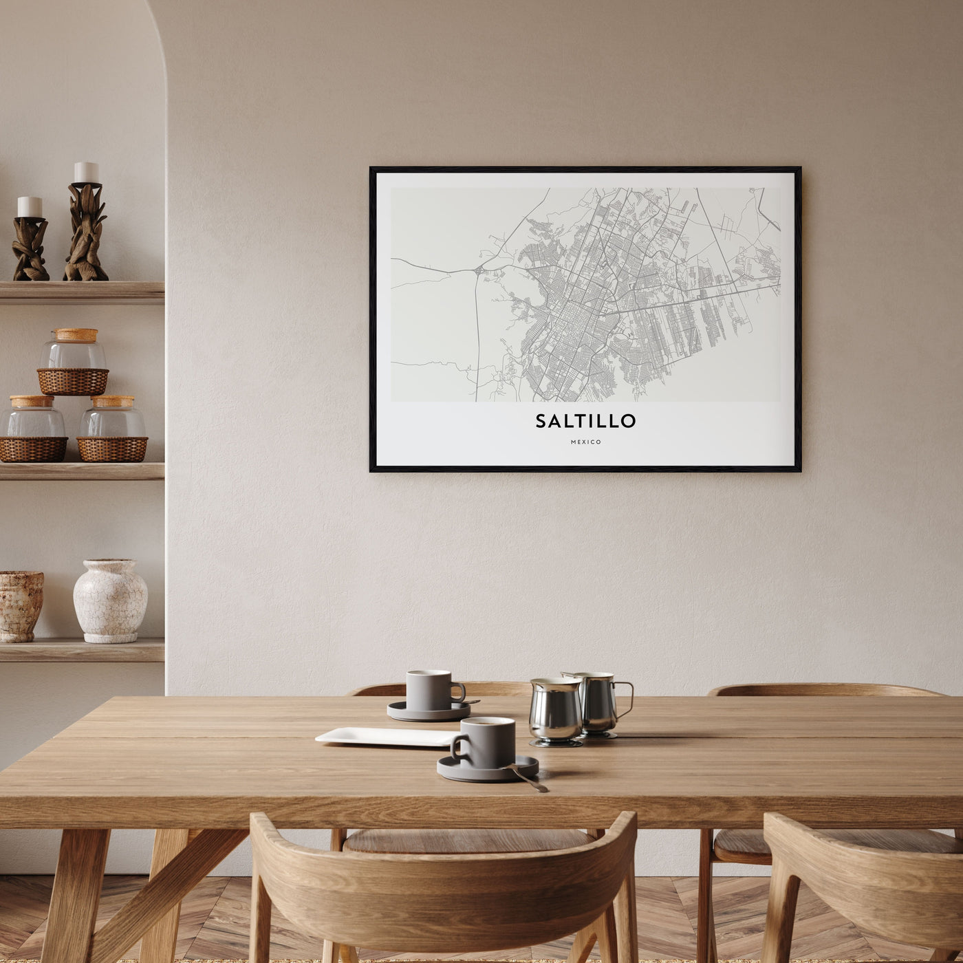 Saltillo Map Landscape Poster