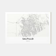 Saltillo Map Landscape Poster