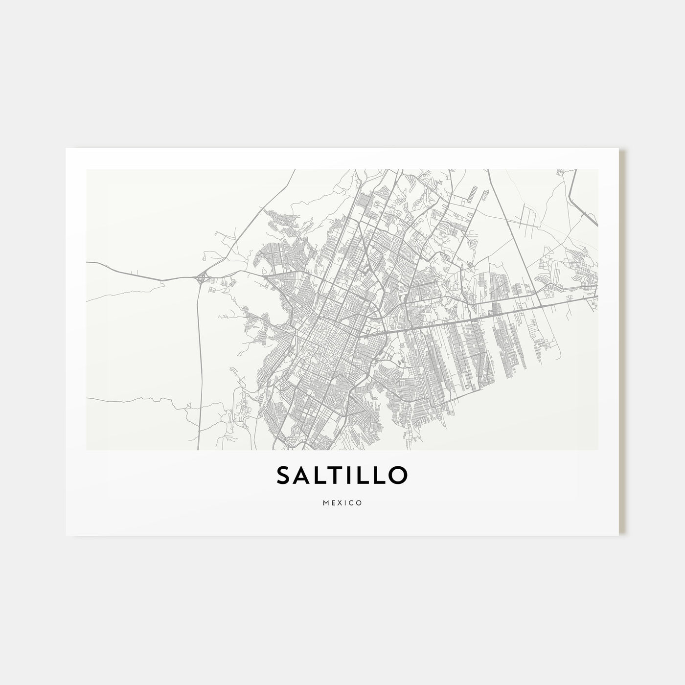 Saltillo Map Landscape Poster