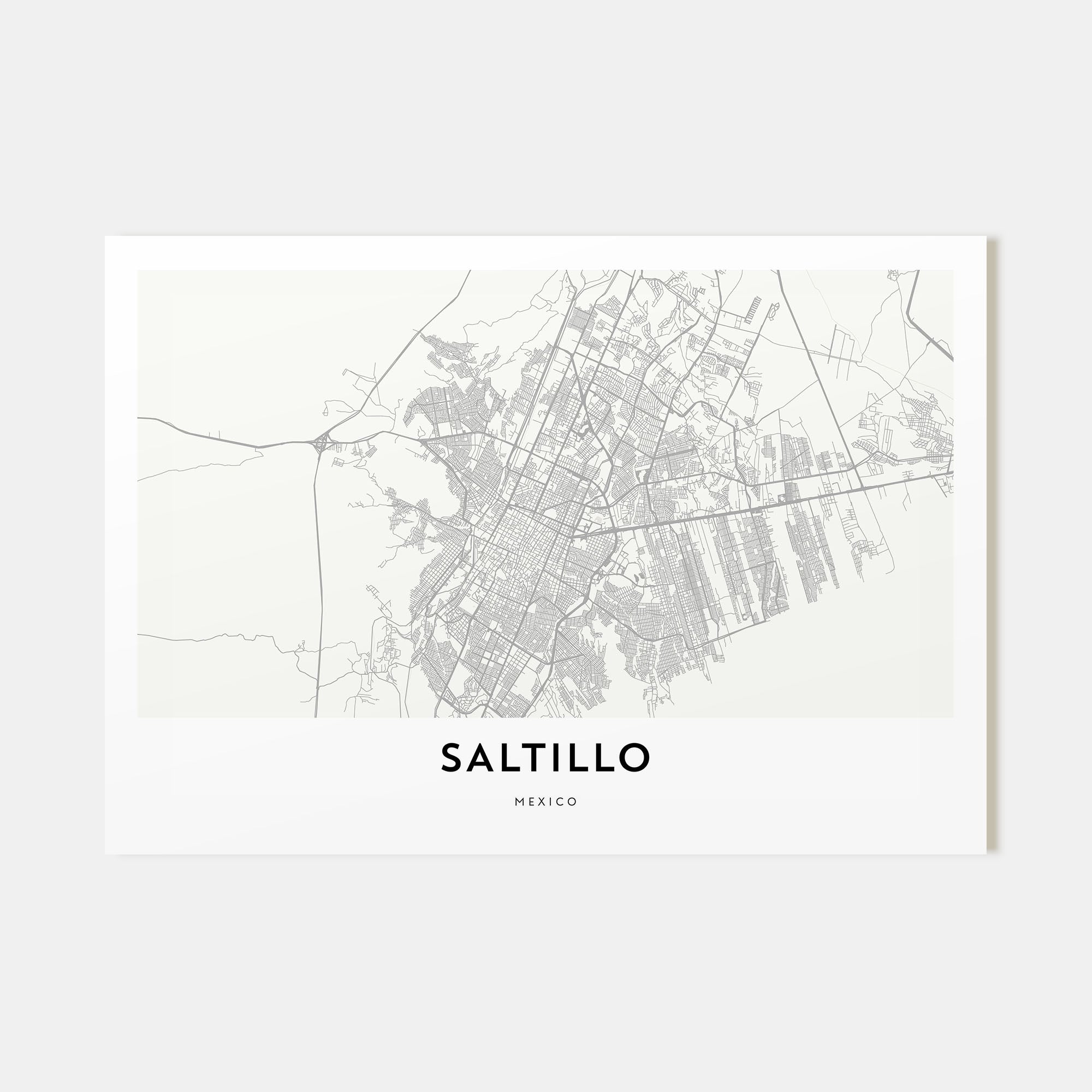 Saltillo Map Landscape Poster