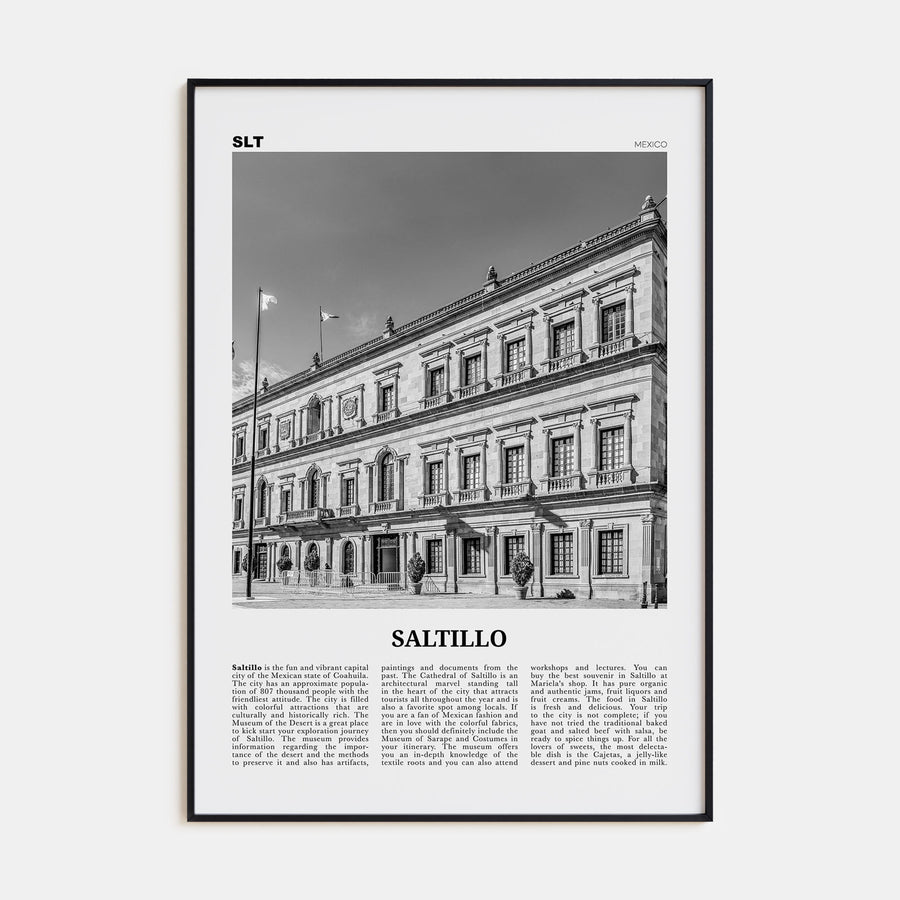 Saltillo Travel B&W Poster