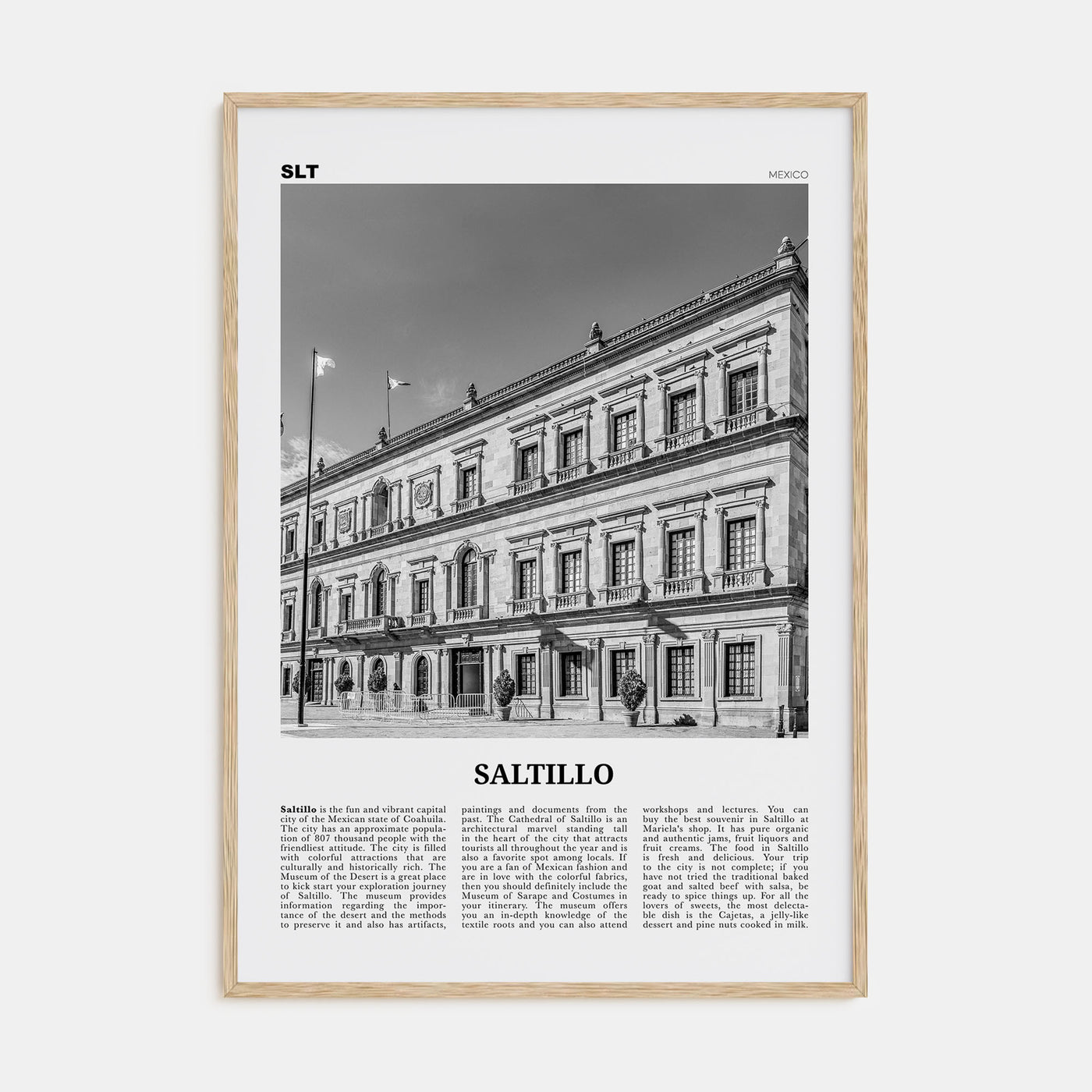 Saltillo Travel B&W Poster