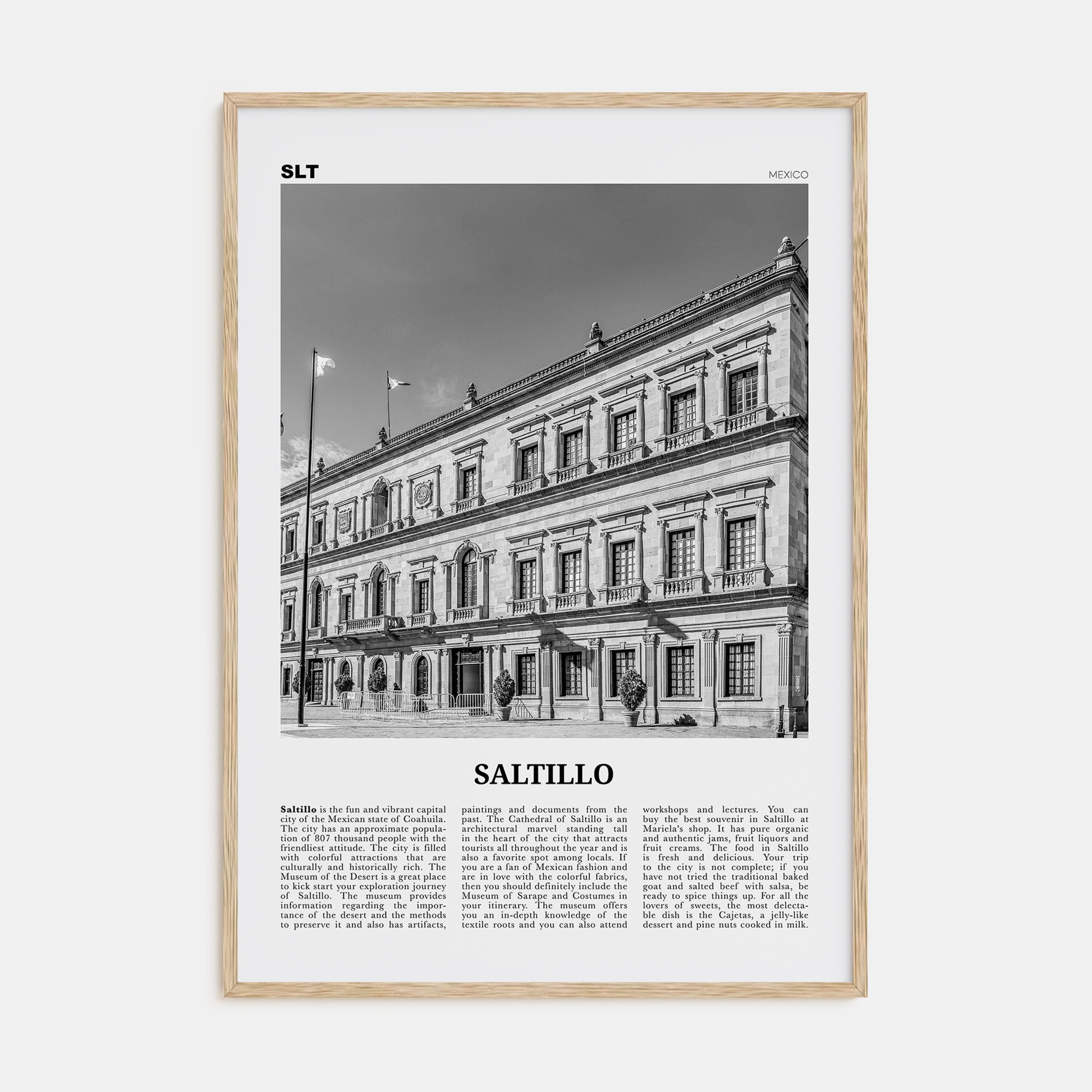Saltillo Travel B&W Poster