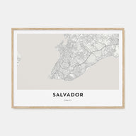 Salvador Map Landscape Poster