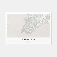 Salvador Map Landscape Poster