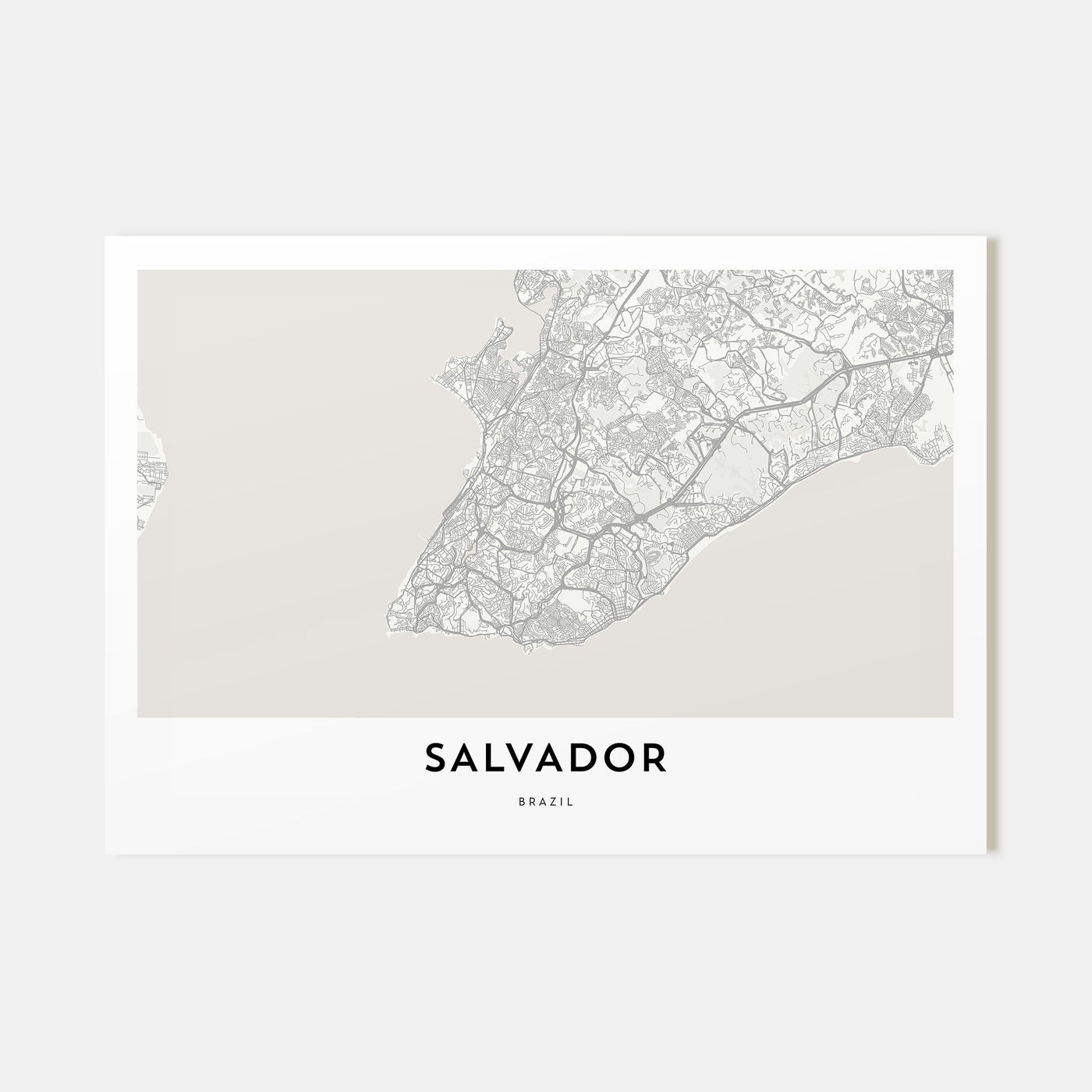 Salvador Map Landscape Poster