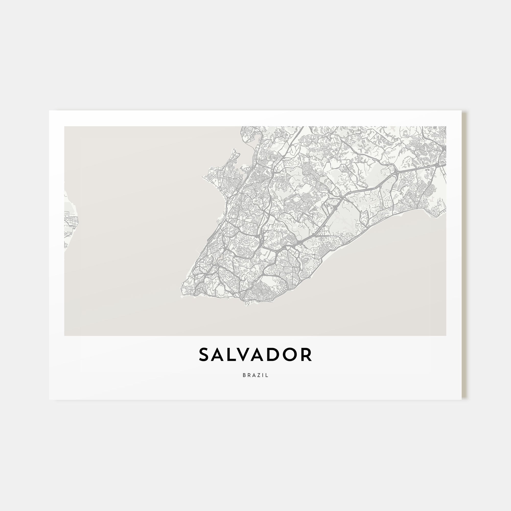 Salvador Map Landscape Poster