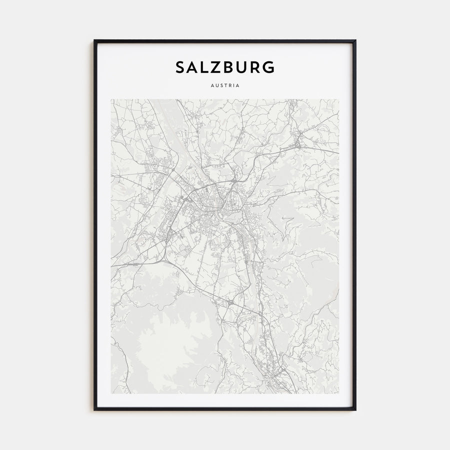 Salzburg Map Portrait Poster